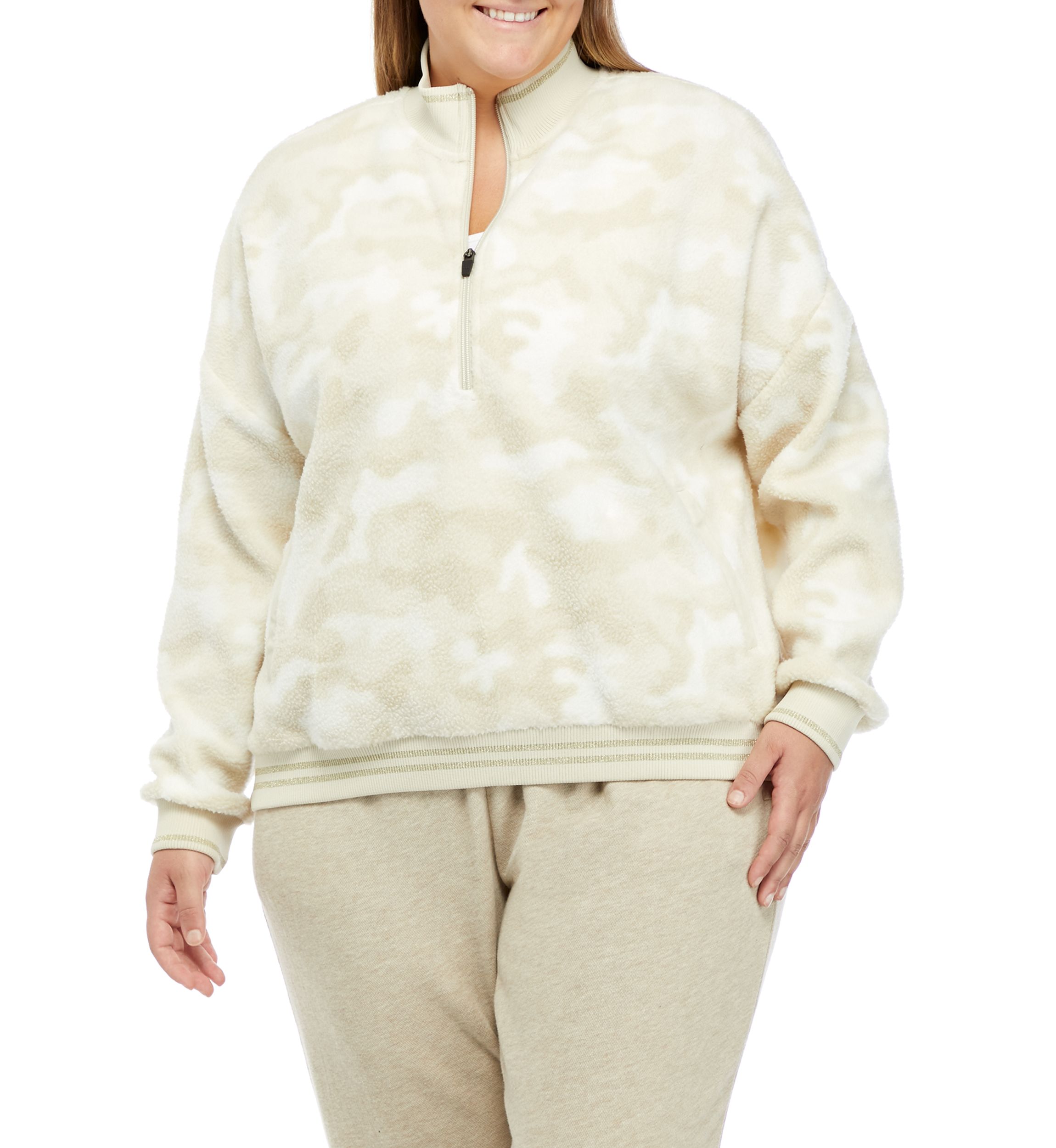 Plus SIze Quarter Zip Pullover