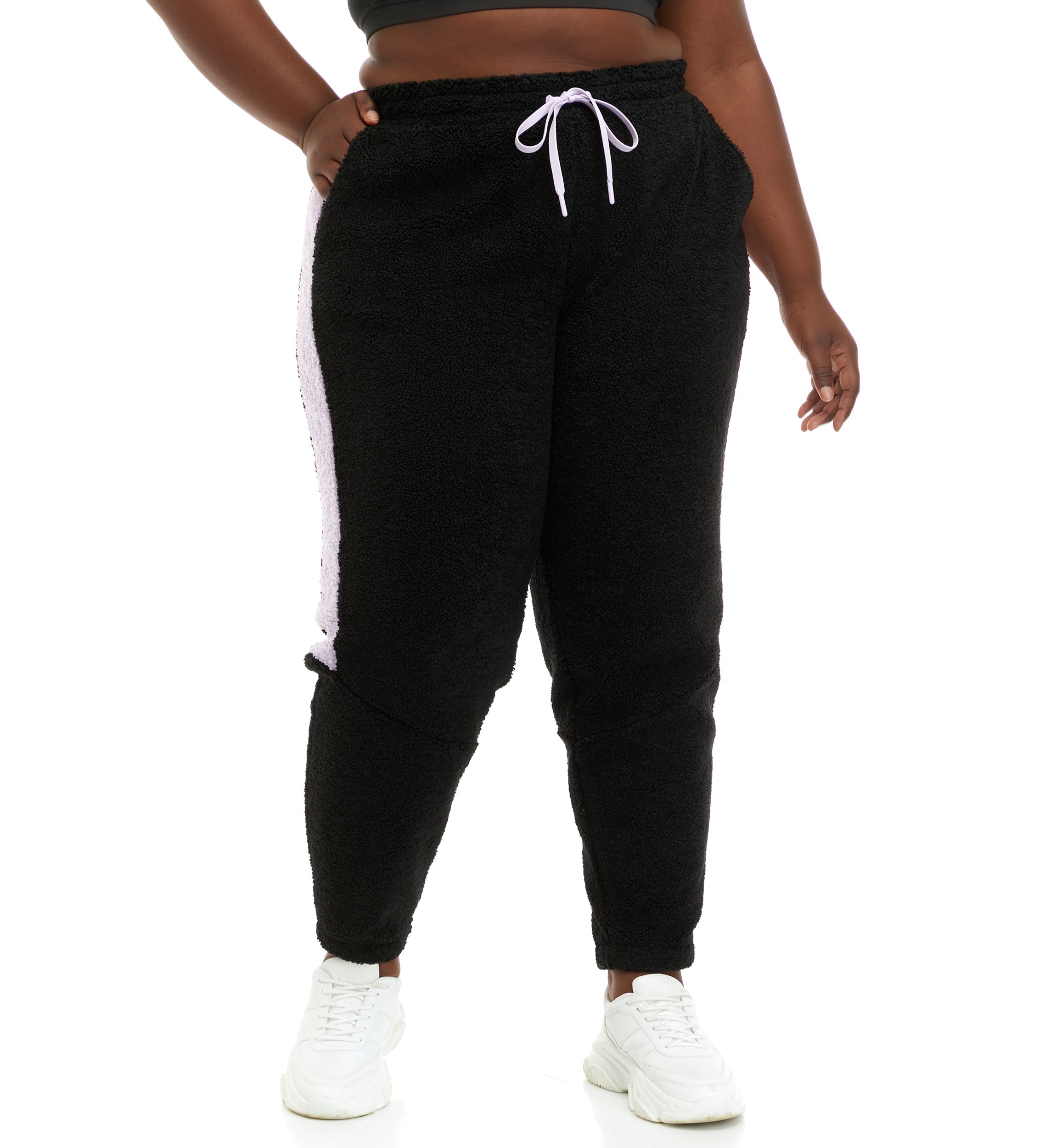 Plus Size Tape Sherpa Joggers