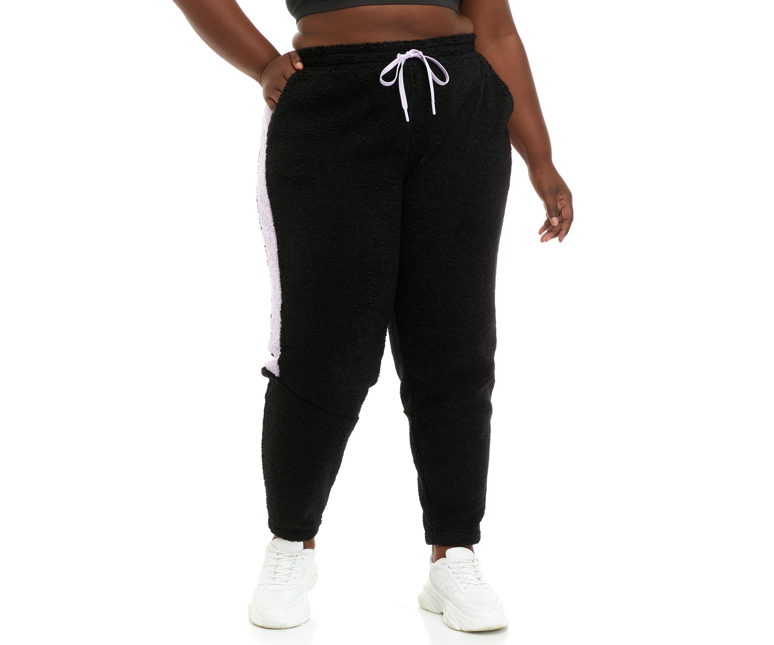 Plus Size Tape Sherpa Joggers