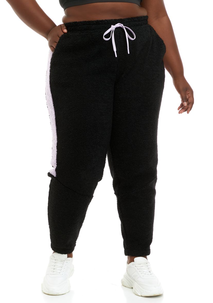 Plus Size Tape Sherpa Joggers