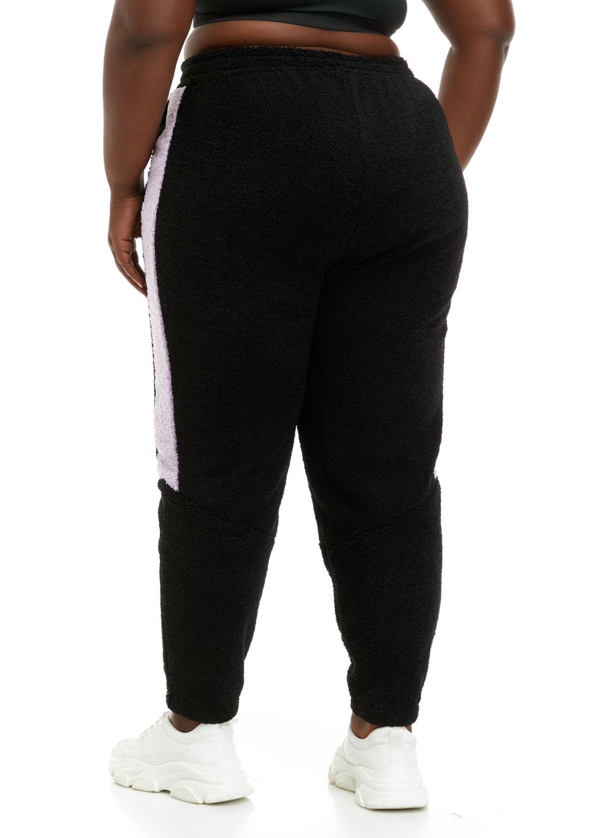 Plus Size Tape Sherpa Joggers