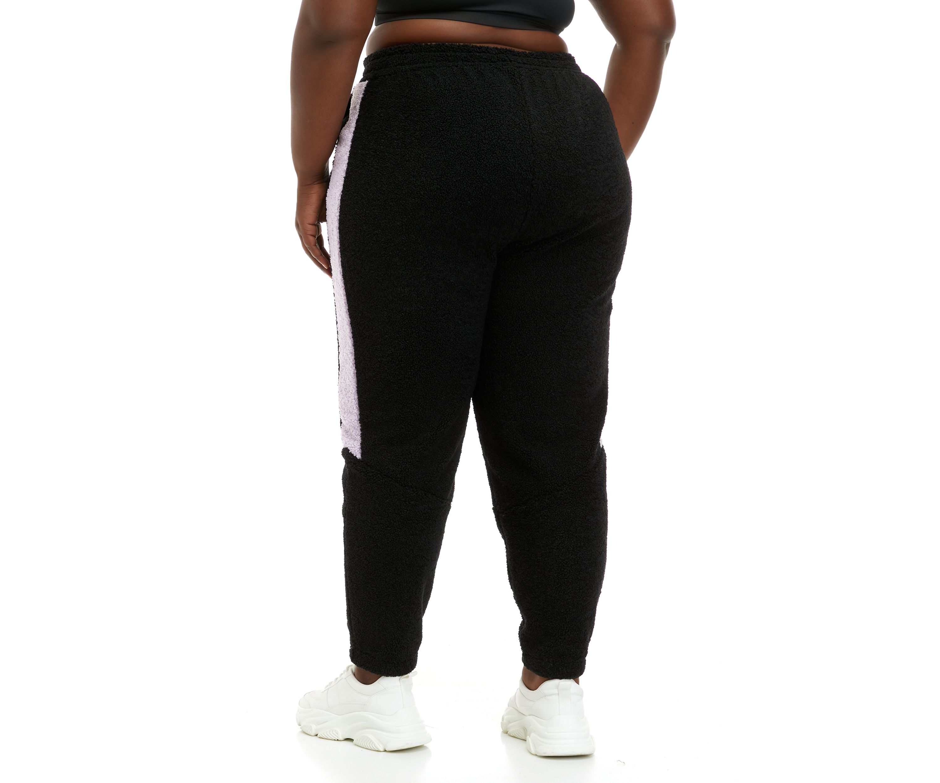 Plus Size Tape Sherpa Joggers