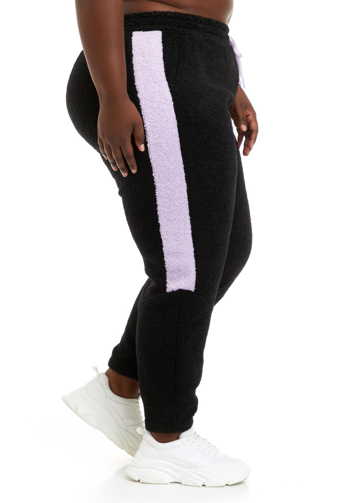Plus Size Tape Sherpa Joggers