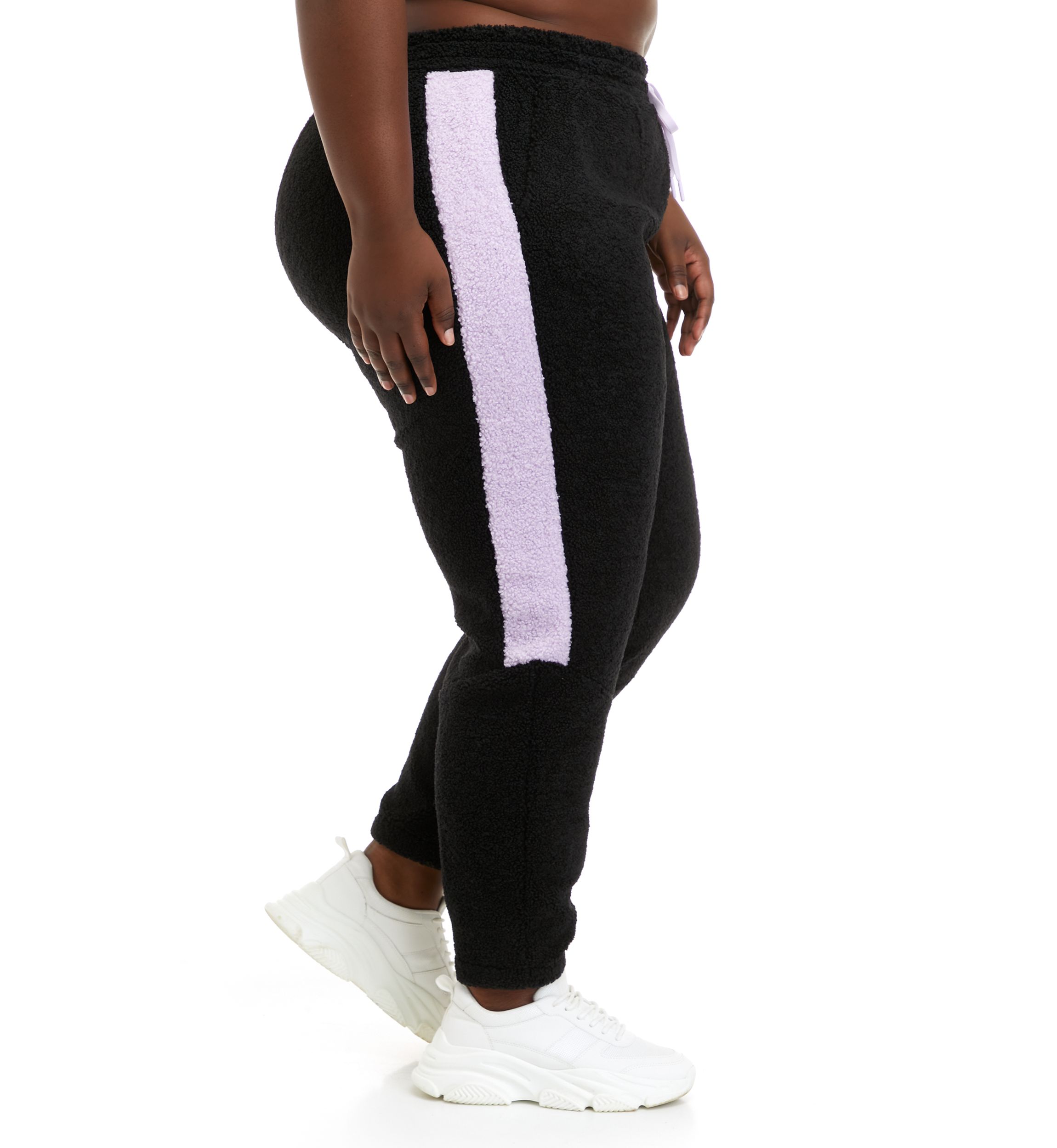 Plus Size Tape Sherpa Joggers