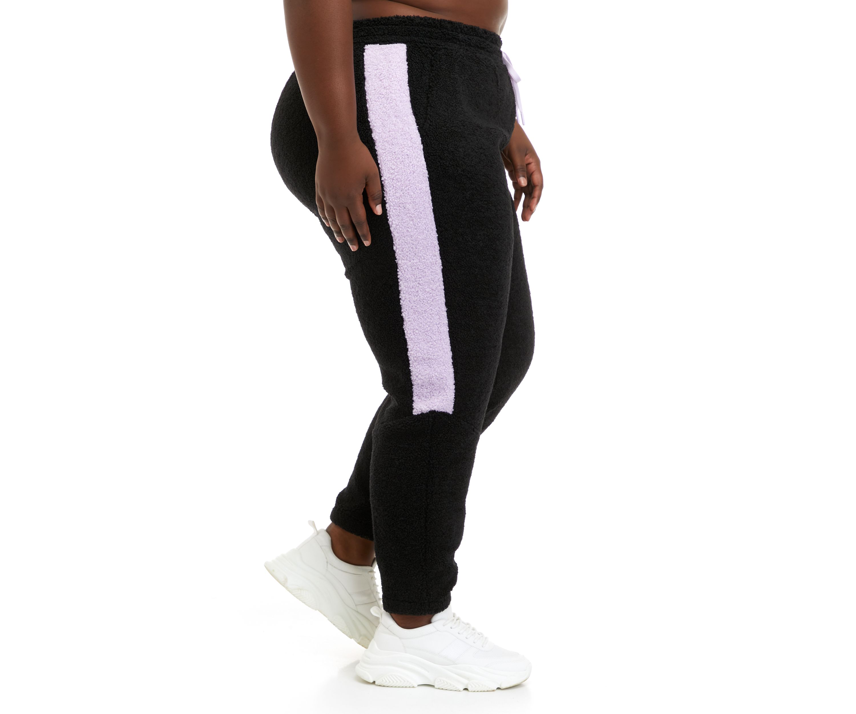 Plus Size Tape Sherpa Joggers