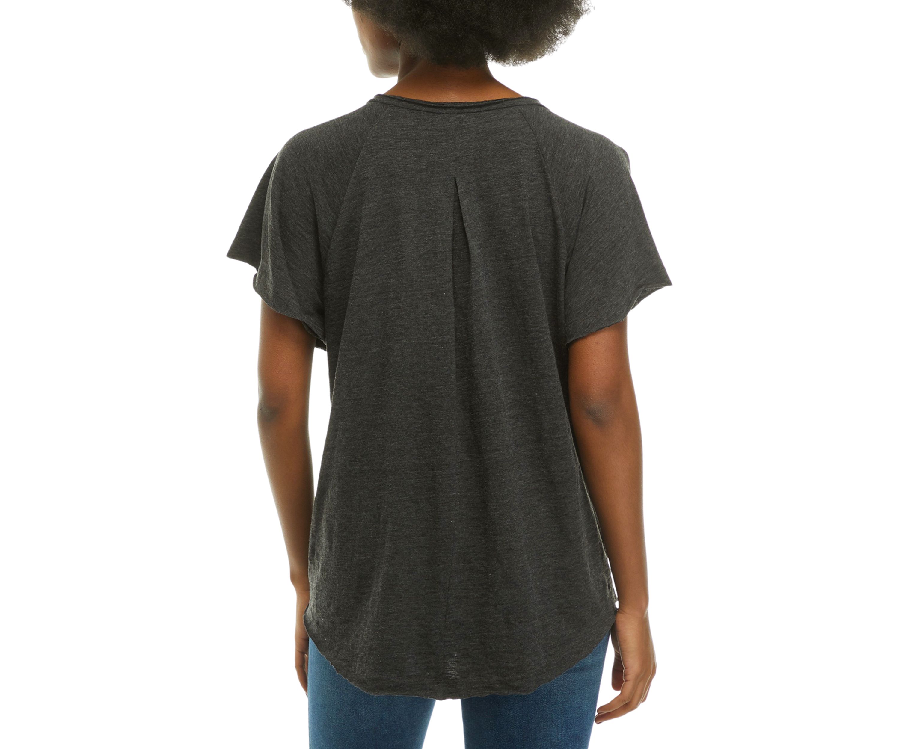 Womens Pintuck Flounce T-Shirt