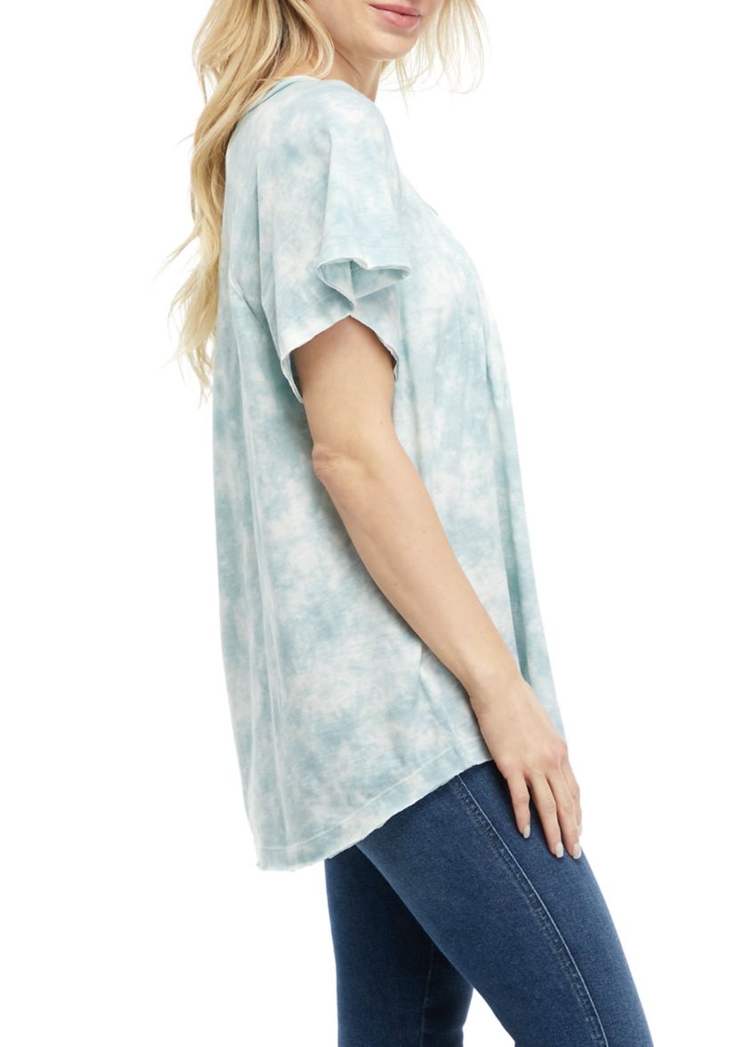 Womens Pintuck Flounce T-Shirt