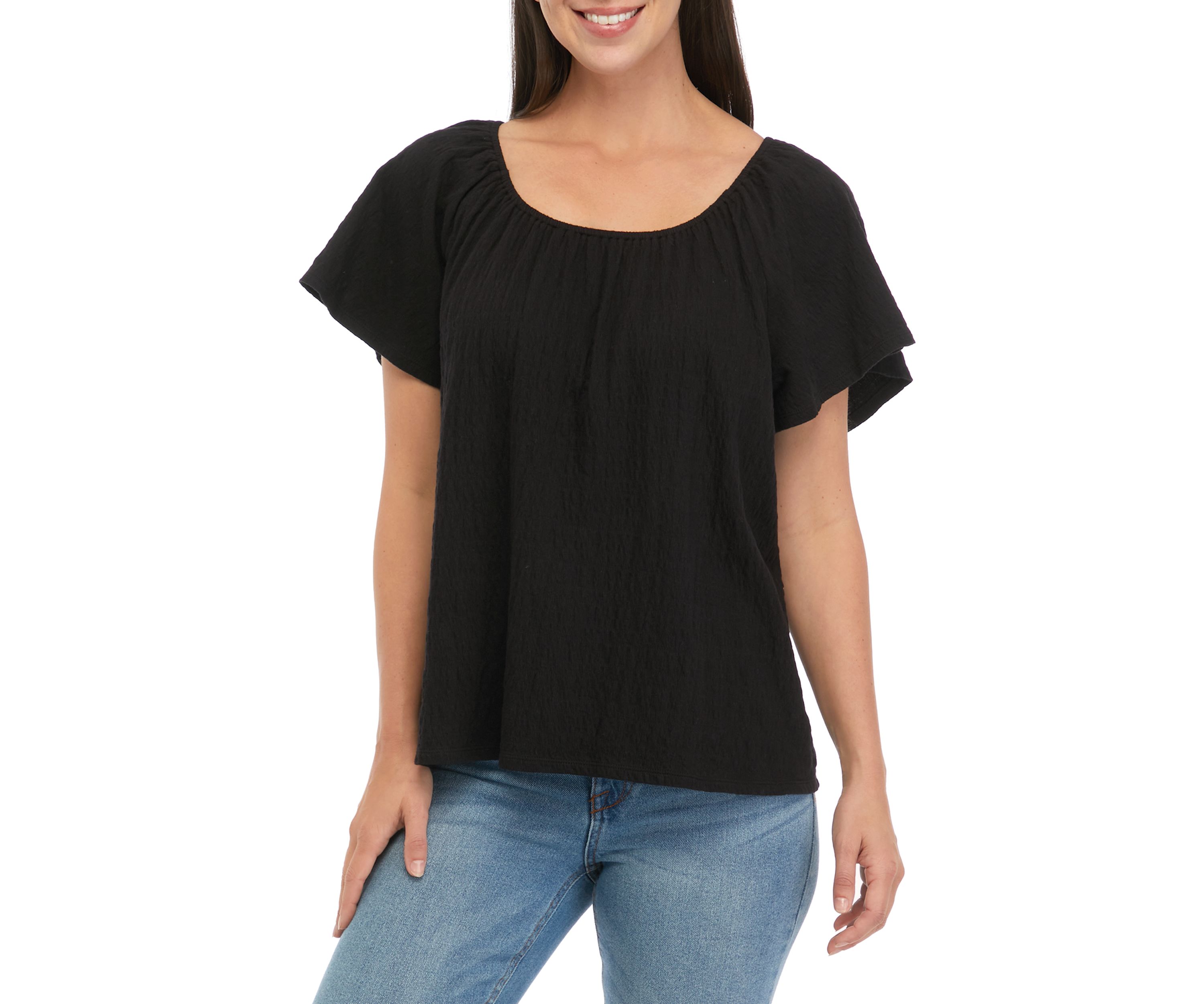 Womens Short Sleeve Swing Top