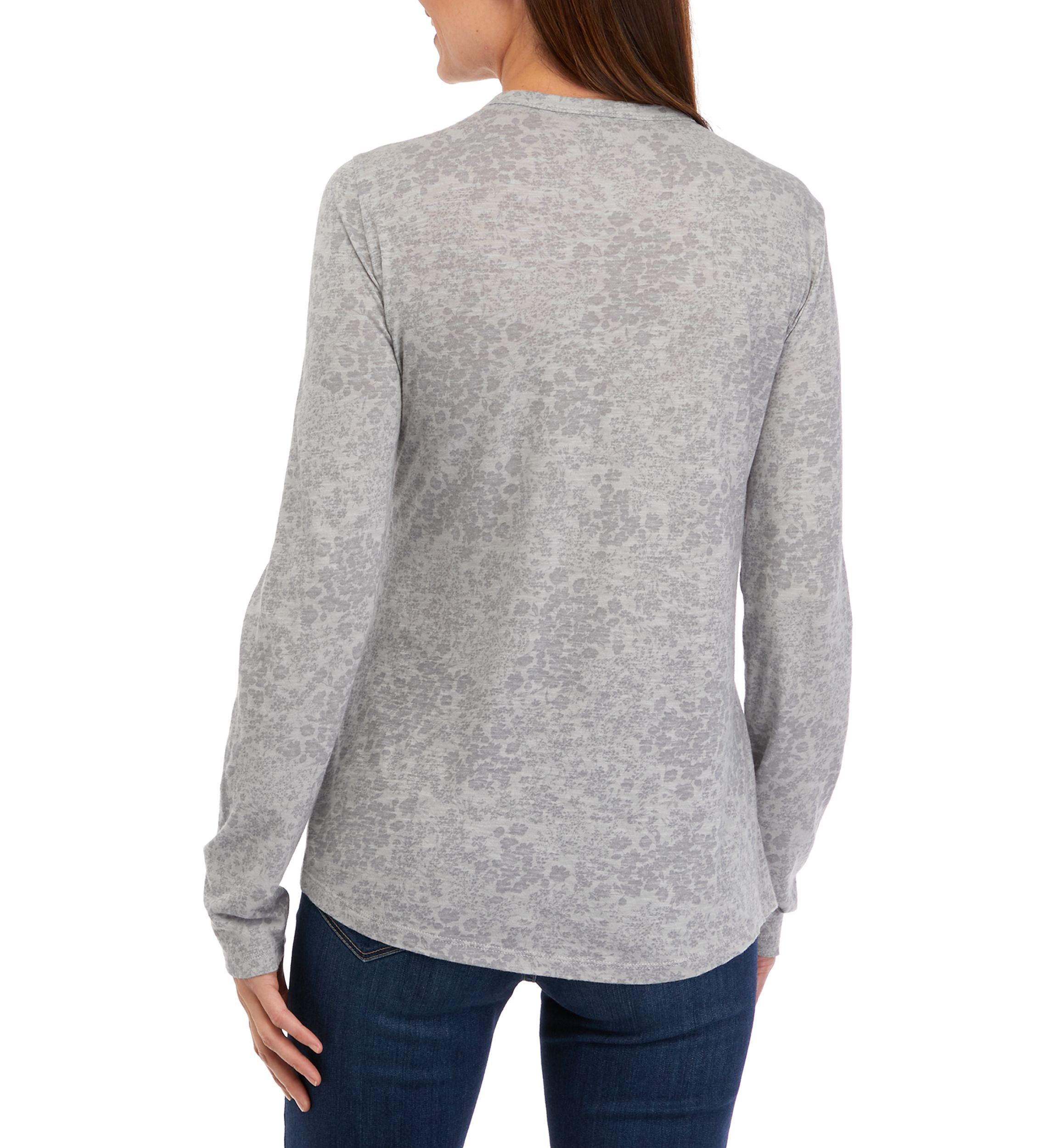 Womens Long Sleeve Crew Neck Printed T-Shirt
