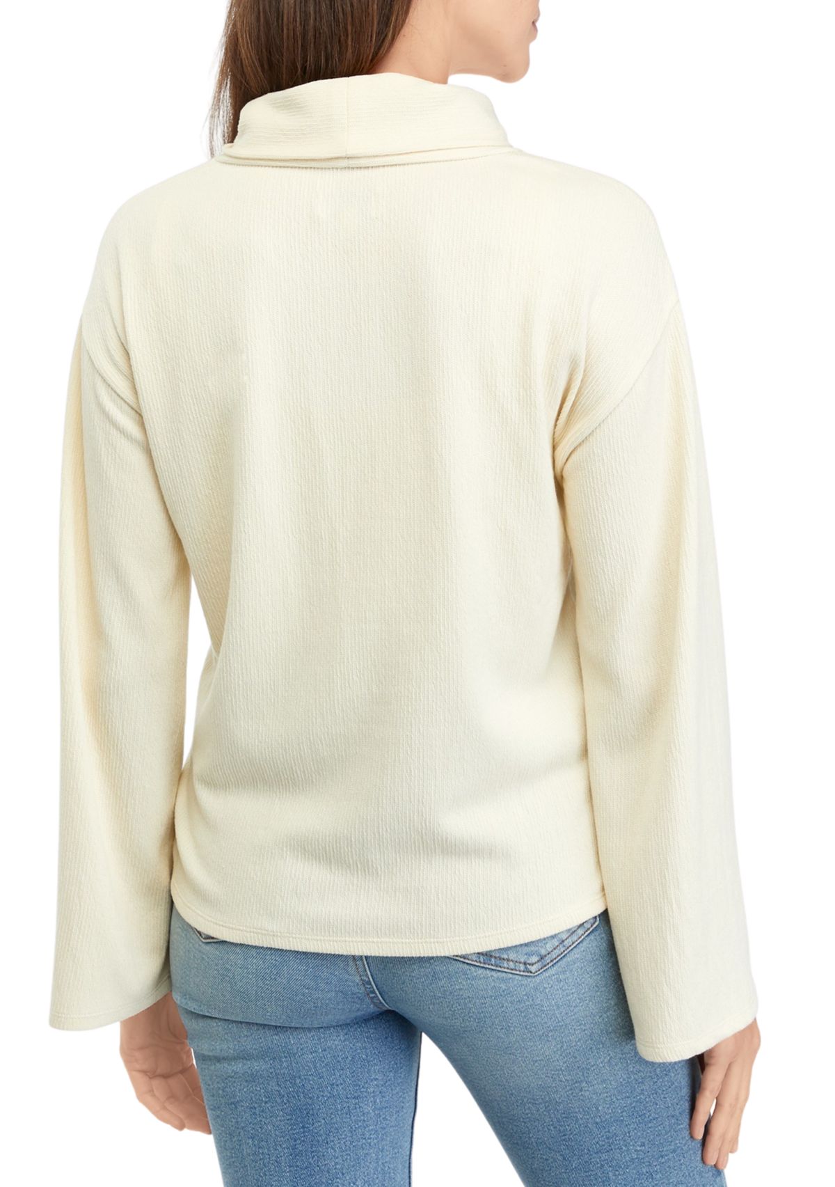 Womens Bell Sleeve Turtleneck Sweater 
