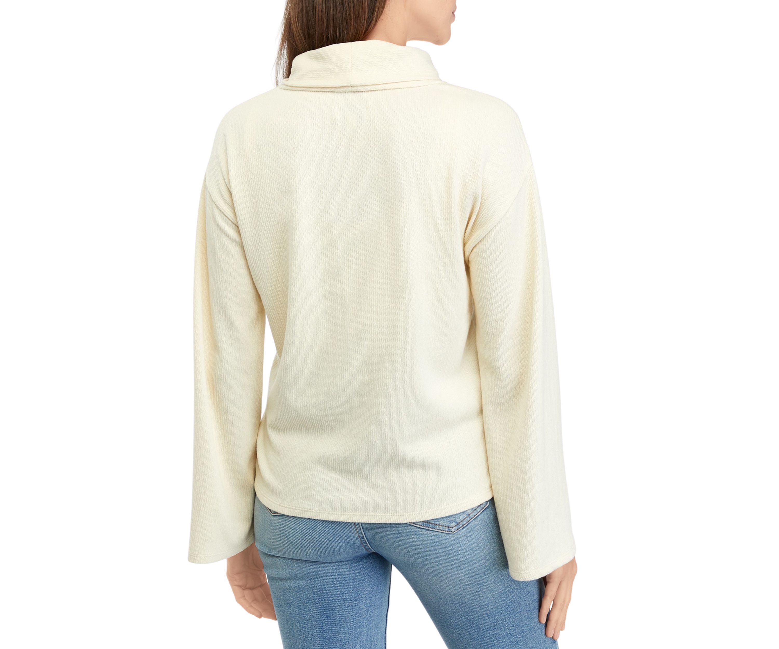 Womens Bell Sleeve Turtleneck Sweater 