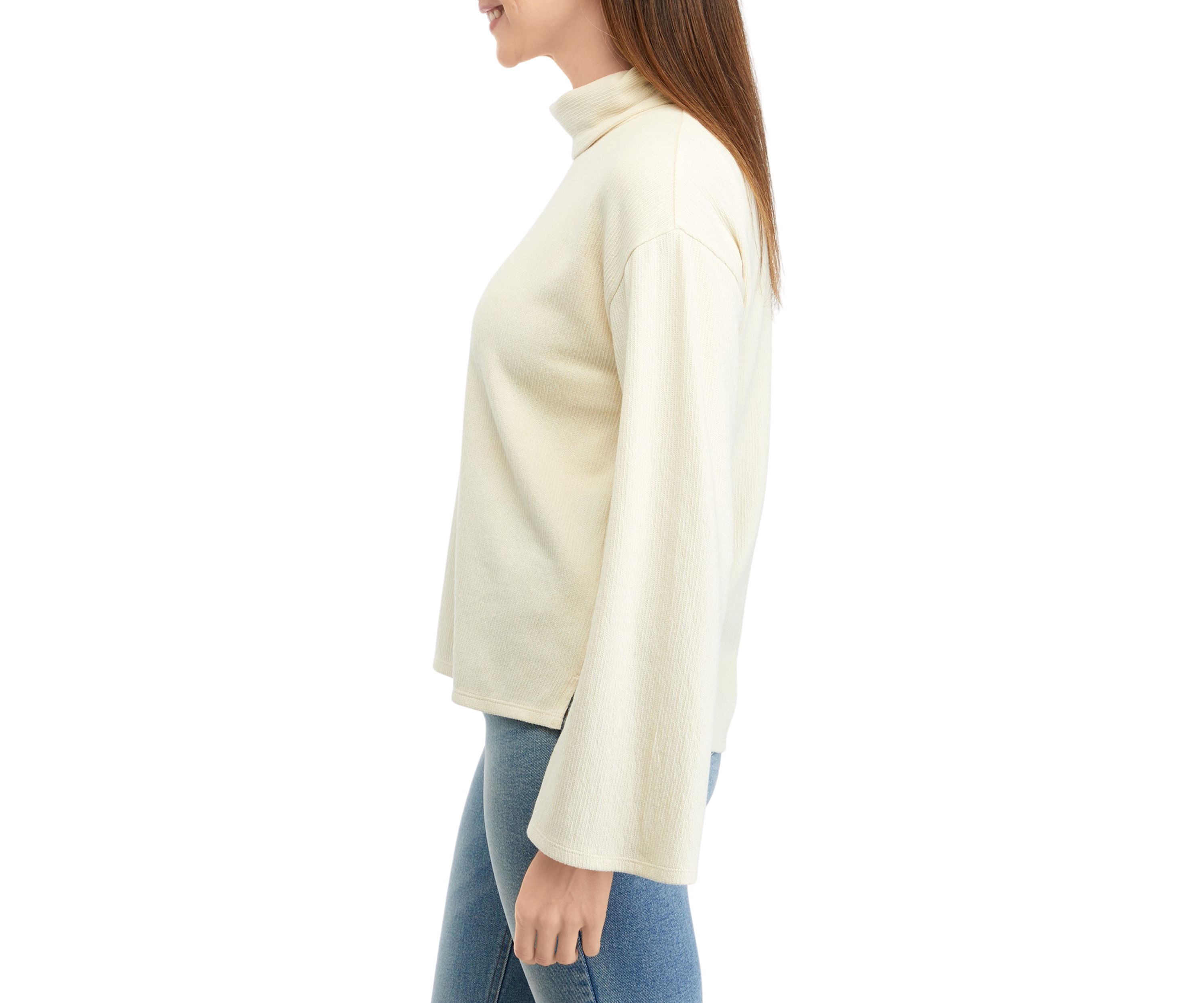 Womens Bell Sleeve Turtleneck Sweater 