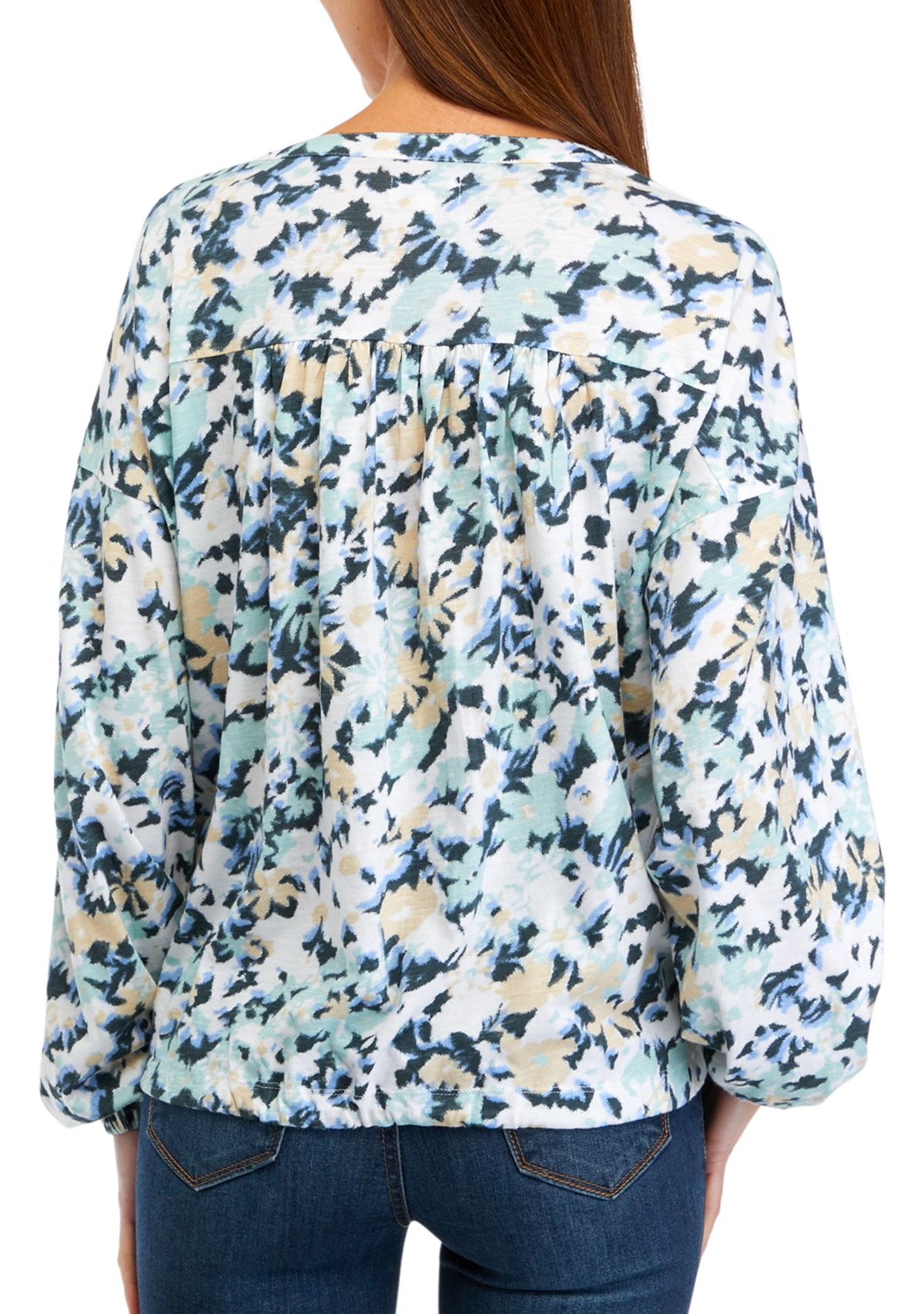 Womens Long Sleeve Tie Hem Top