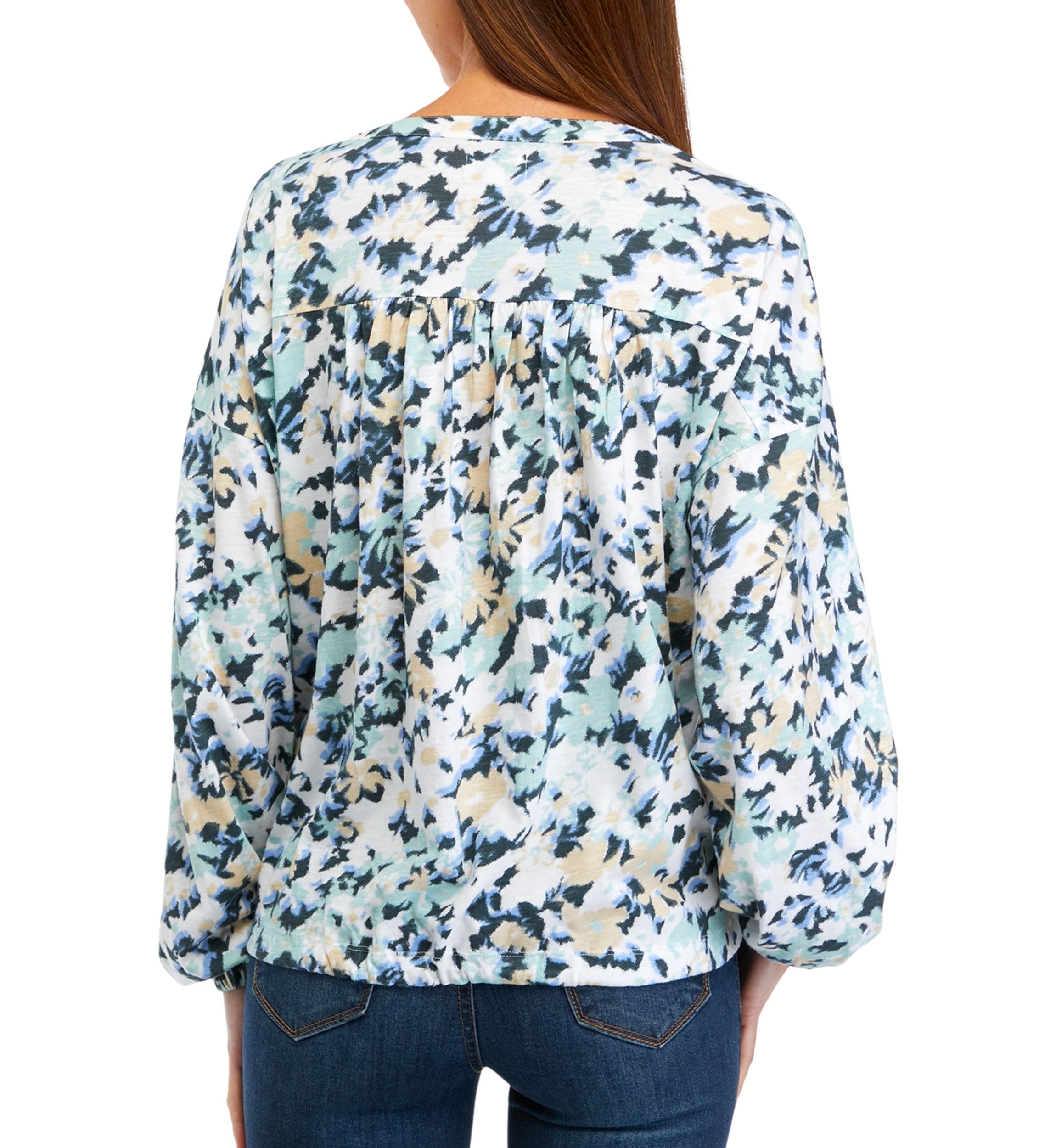 Womens Long Sleeve Tie Hem Top