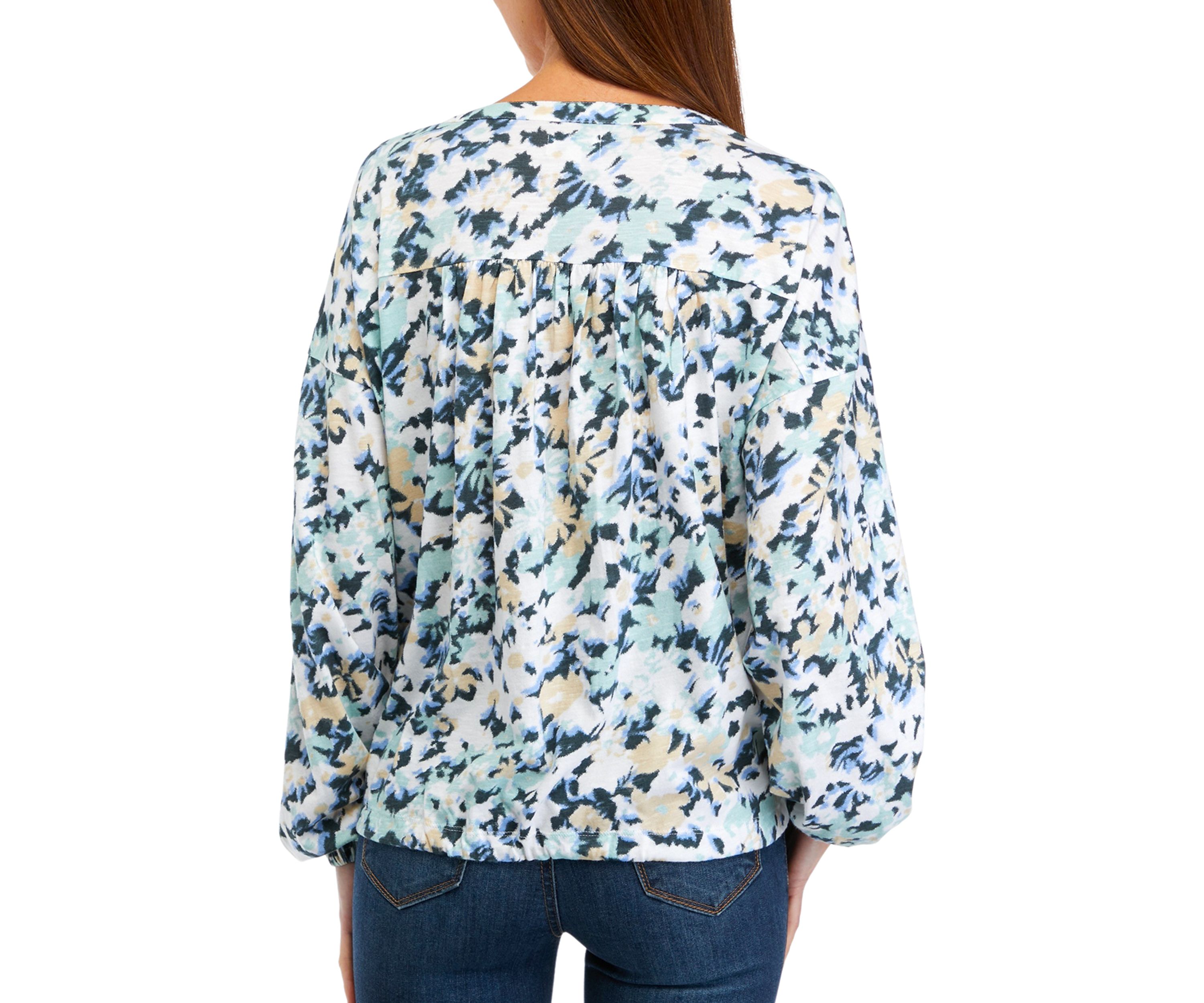 Womens Long Sleeve Tie Hem Top