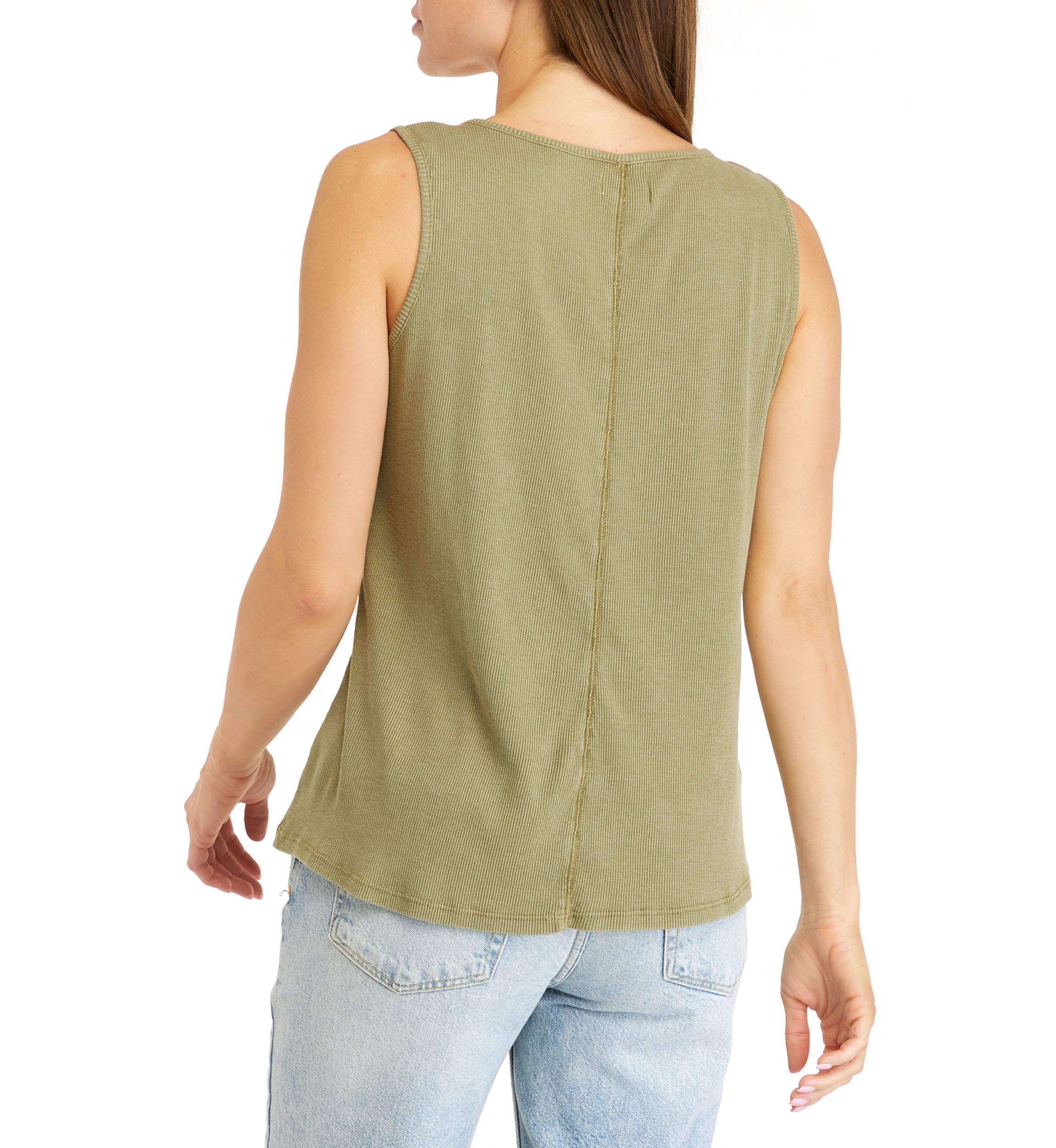 Womens Henley Solid Tank Top