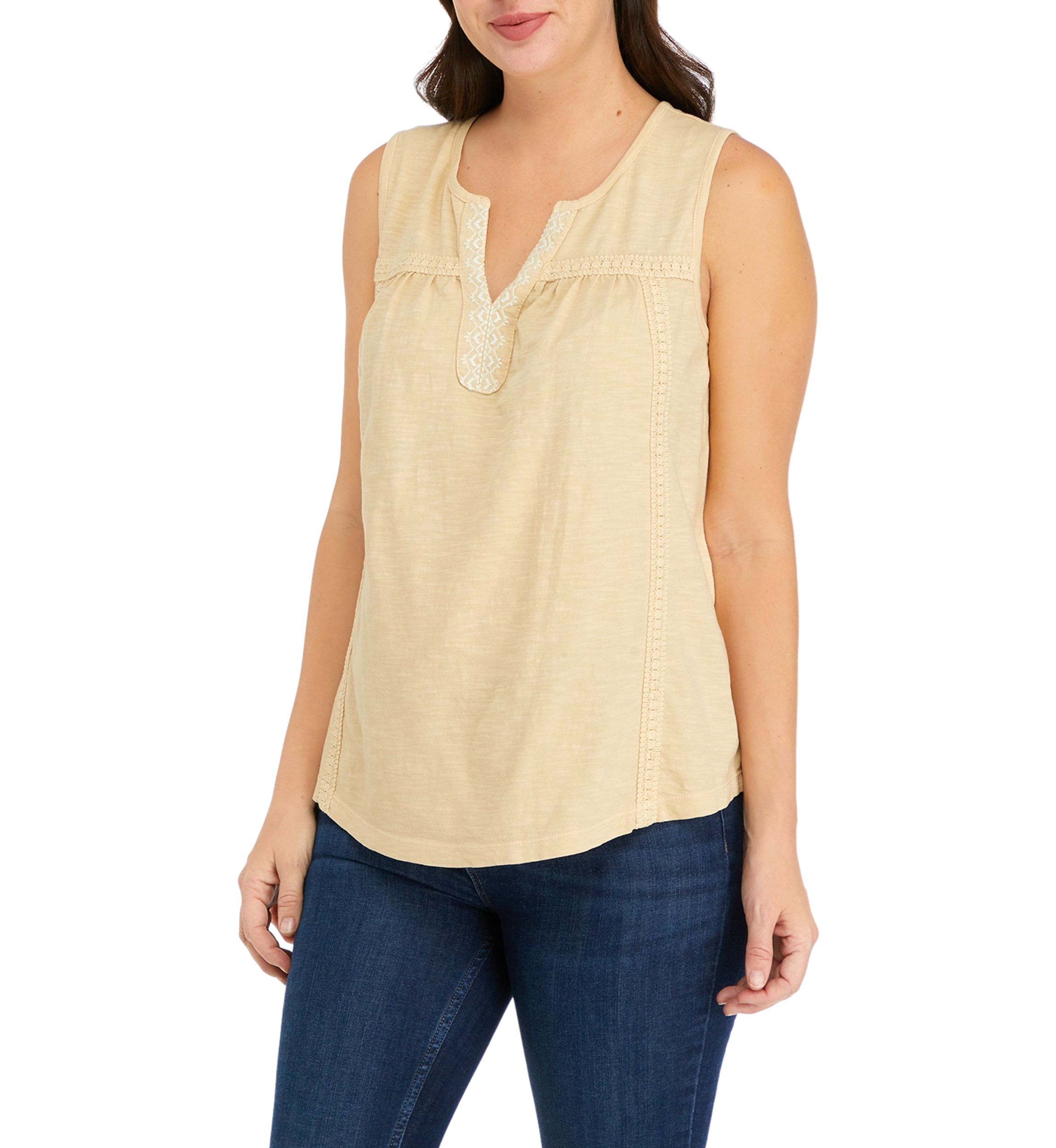 Womens Split Neck Tank Top