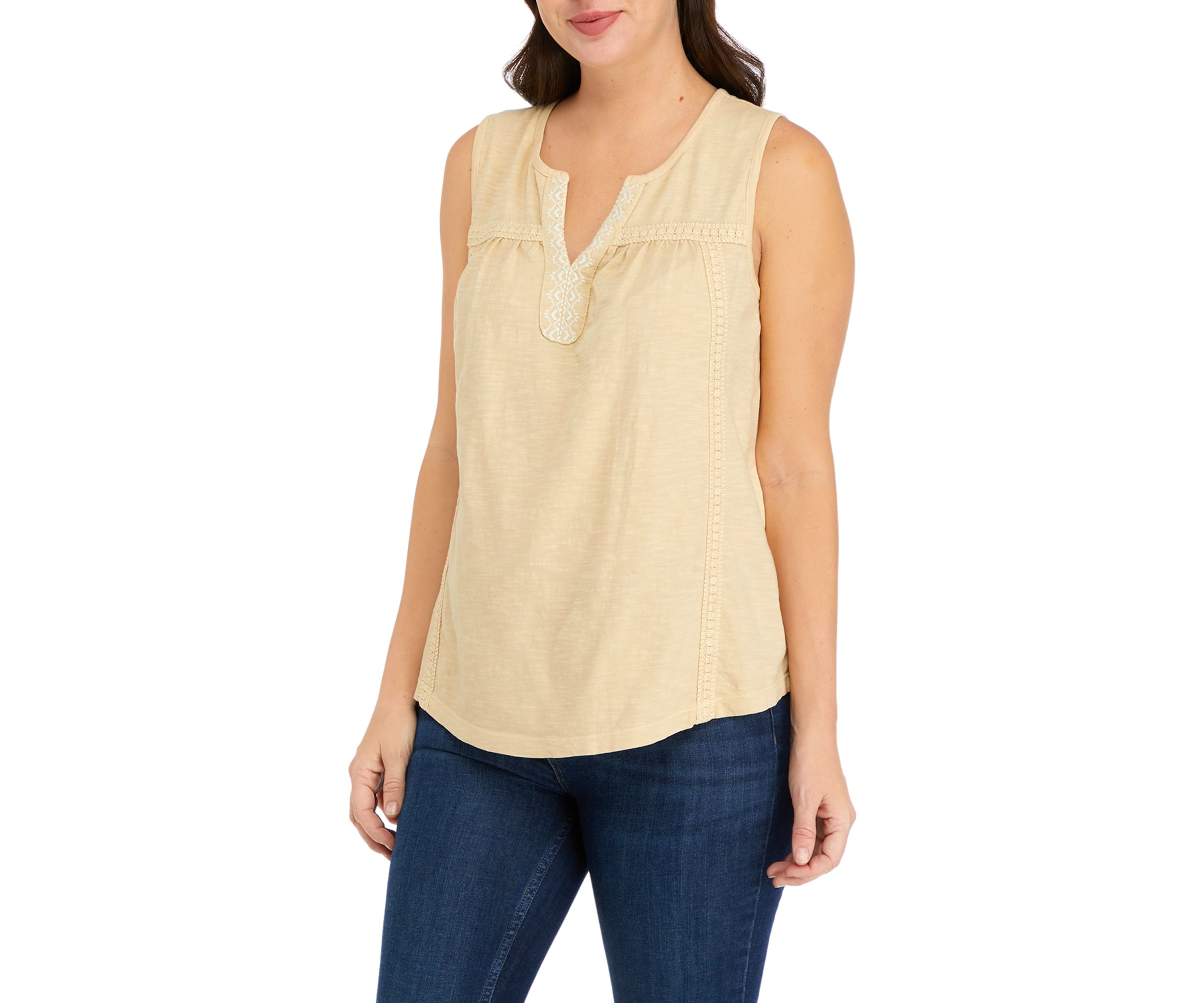 Womens Split Neck Tank Top