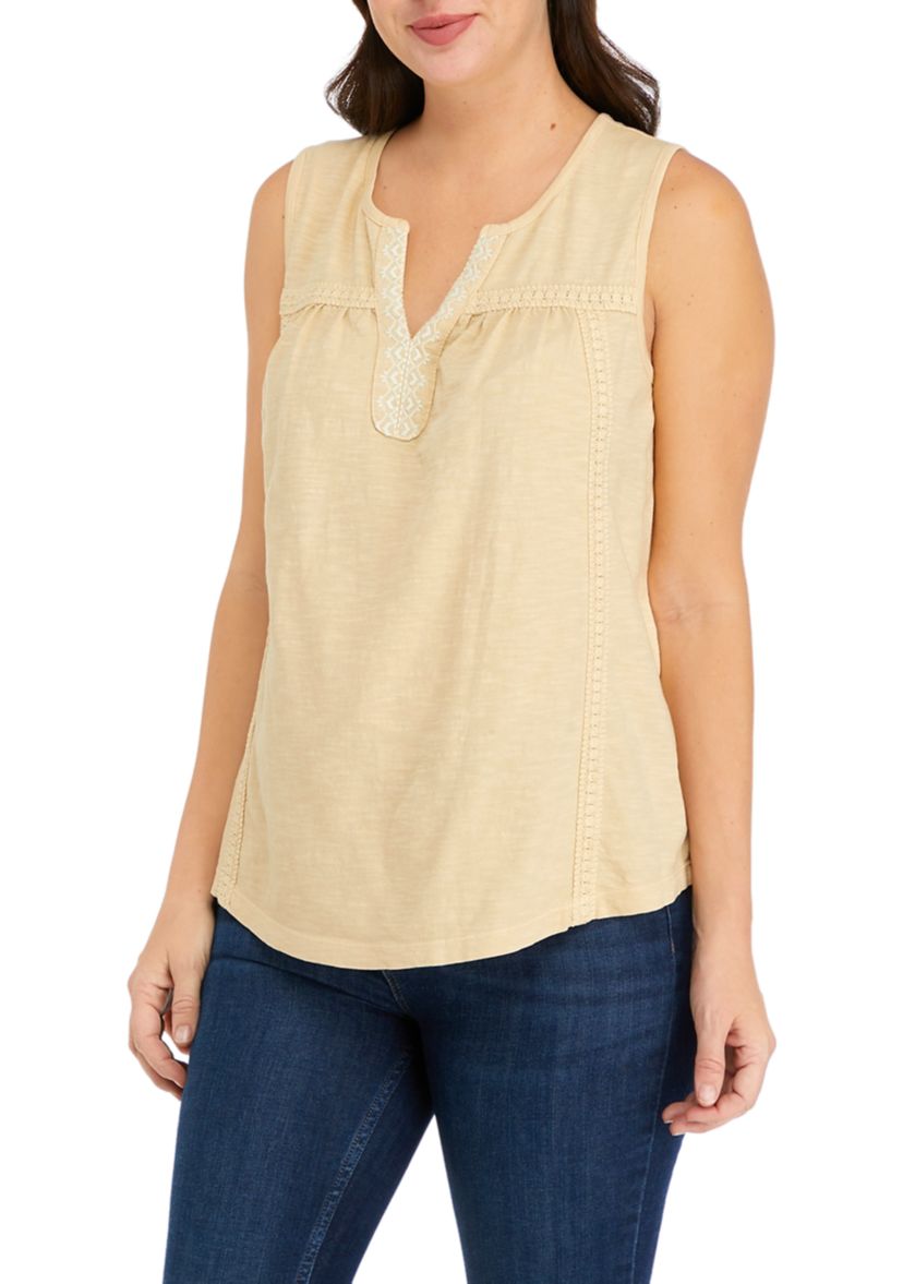 Womens Split Neck Tank Top