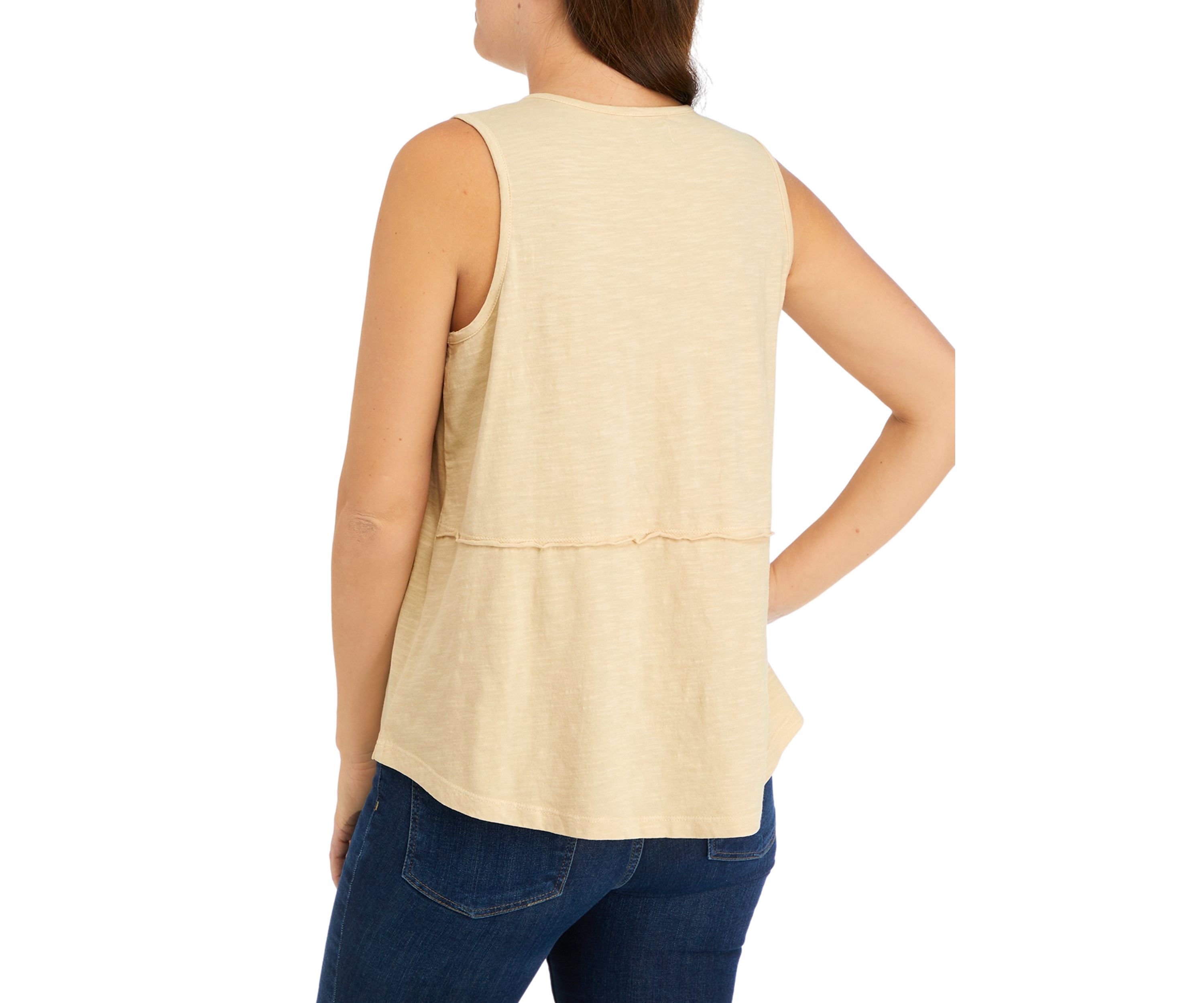 Womens Split Neck Tank Top