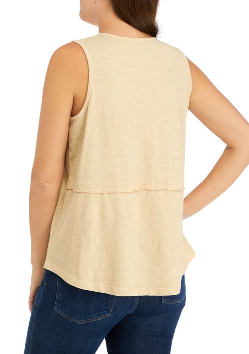 Womens Split Neck Tank Top