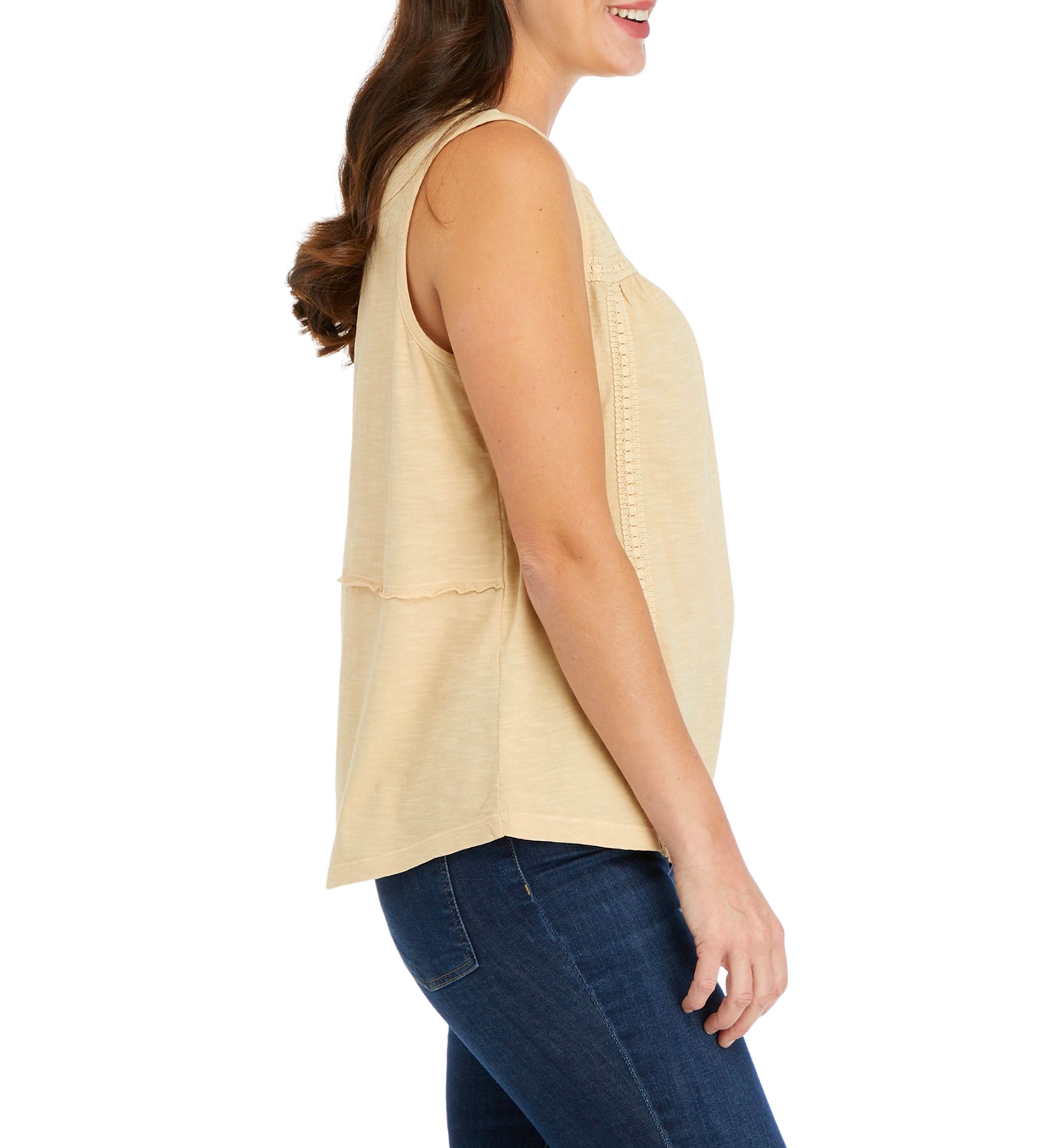 Womens Split Neck Tank Top