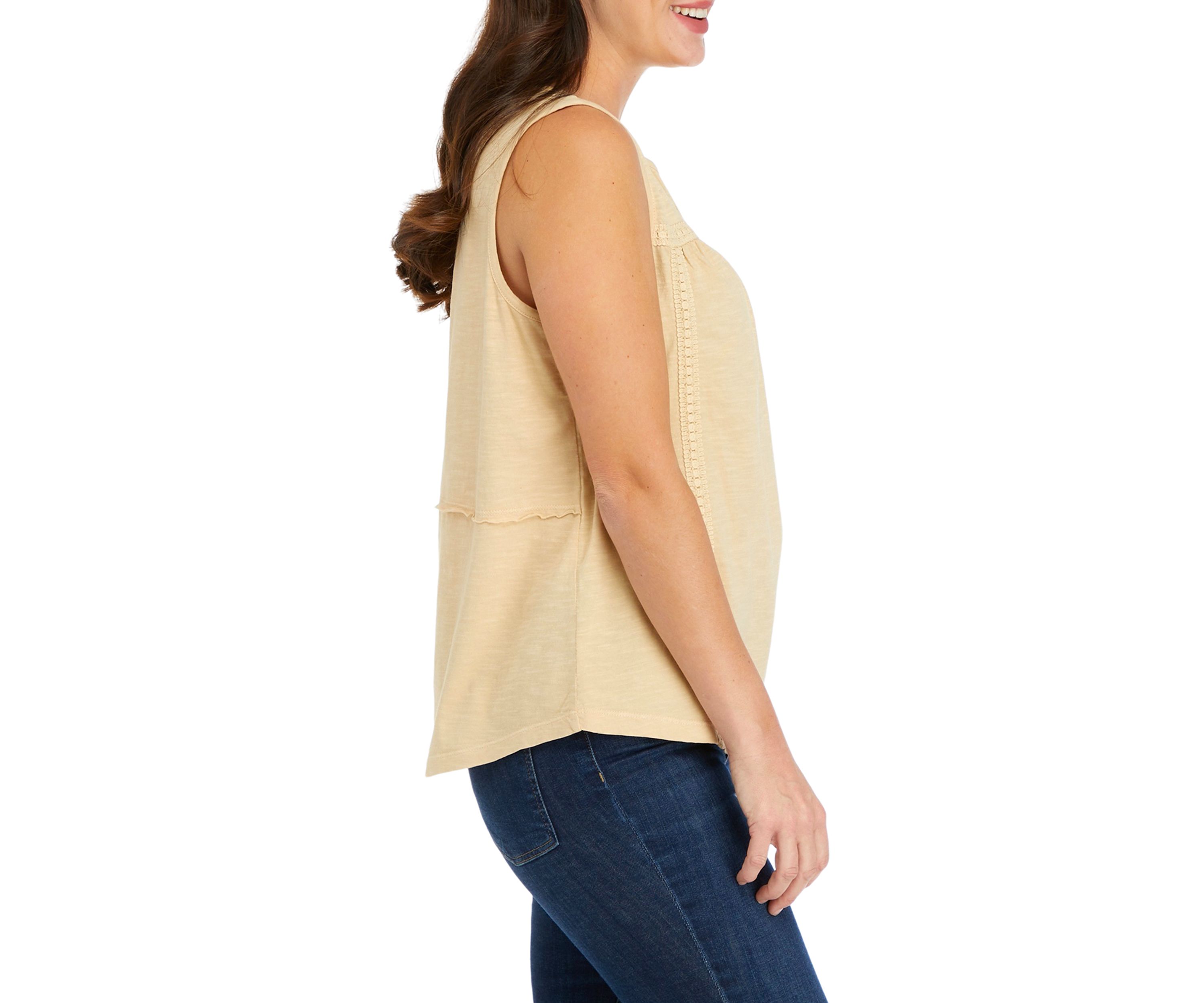 Womens Split Neck Tank Top