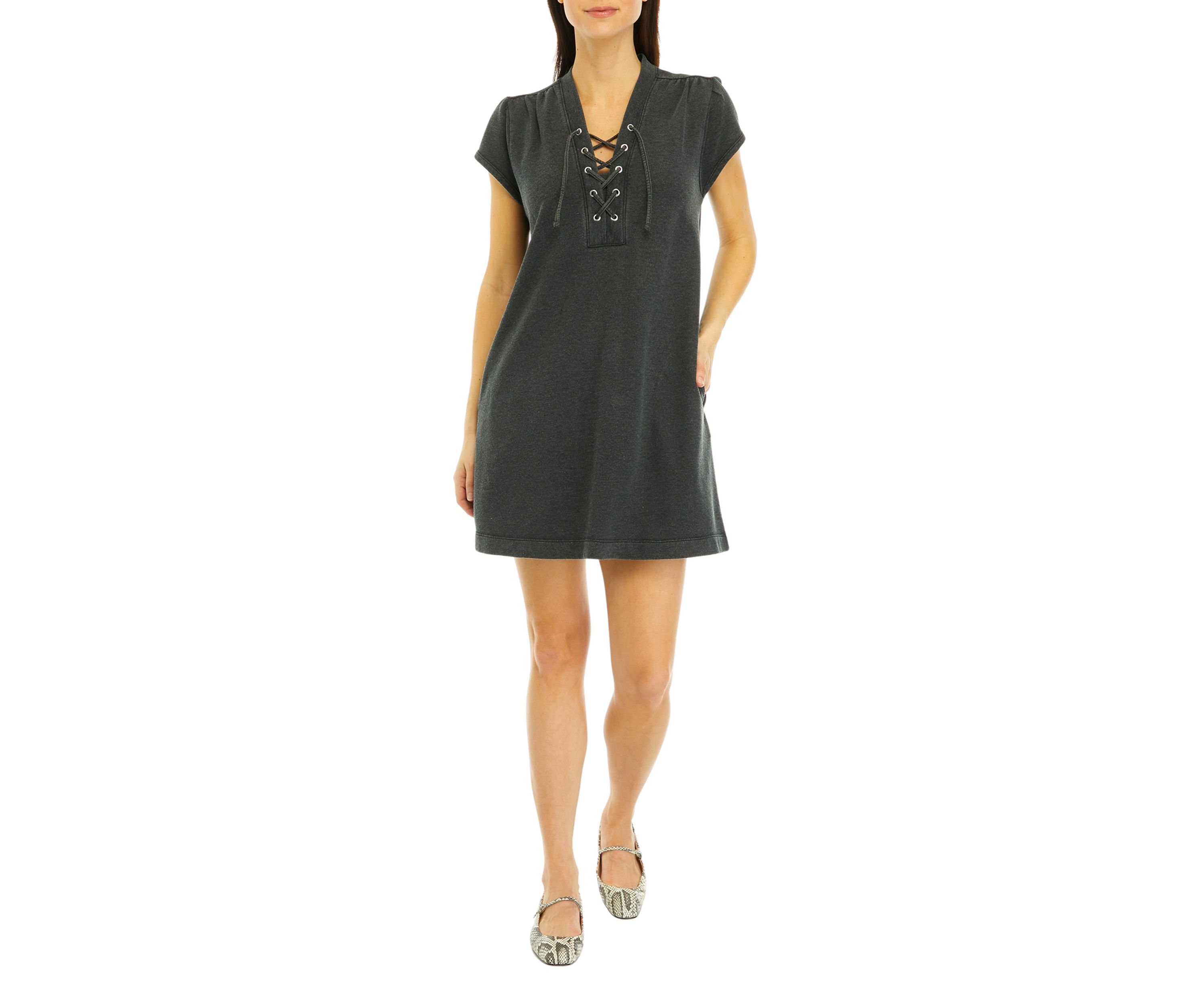 Womens Lace Up Mini Dress