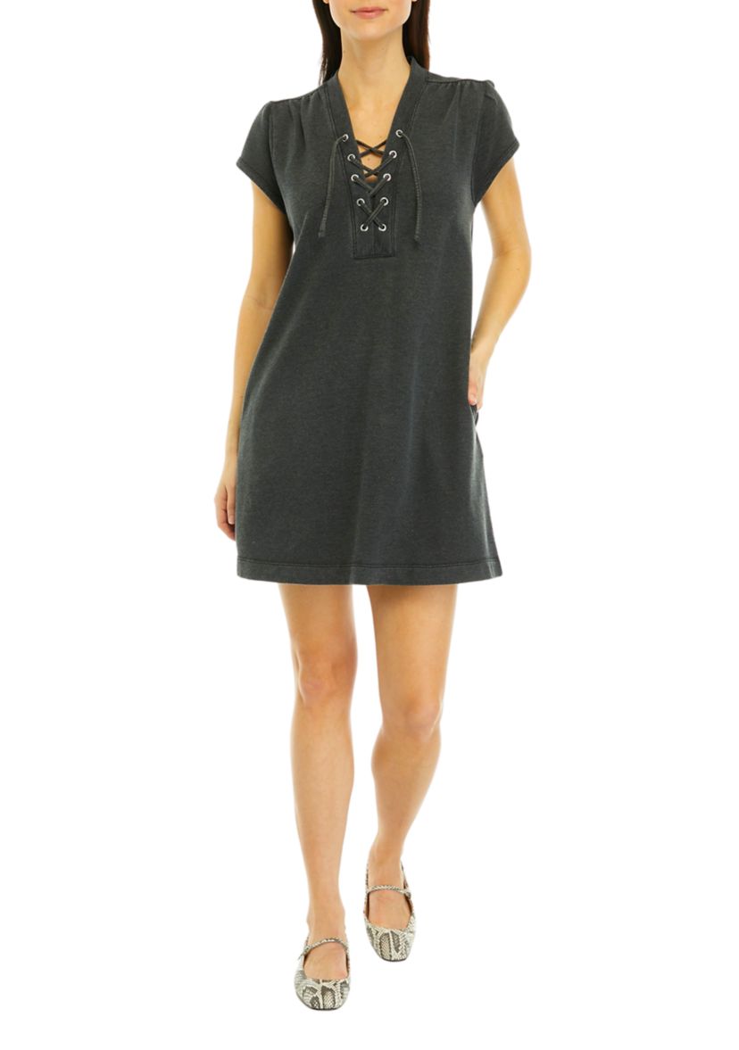 Womens Lace Up Mini Dress