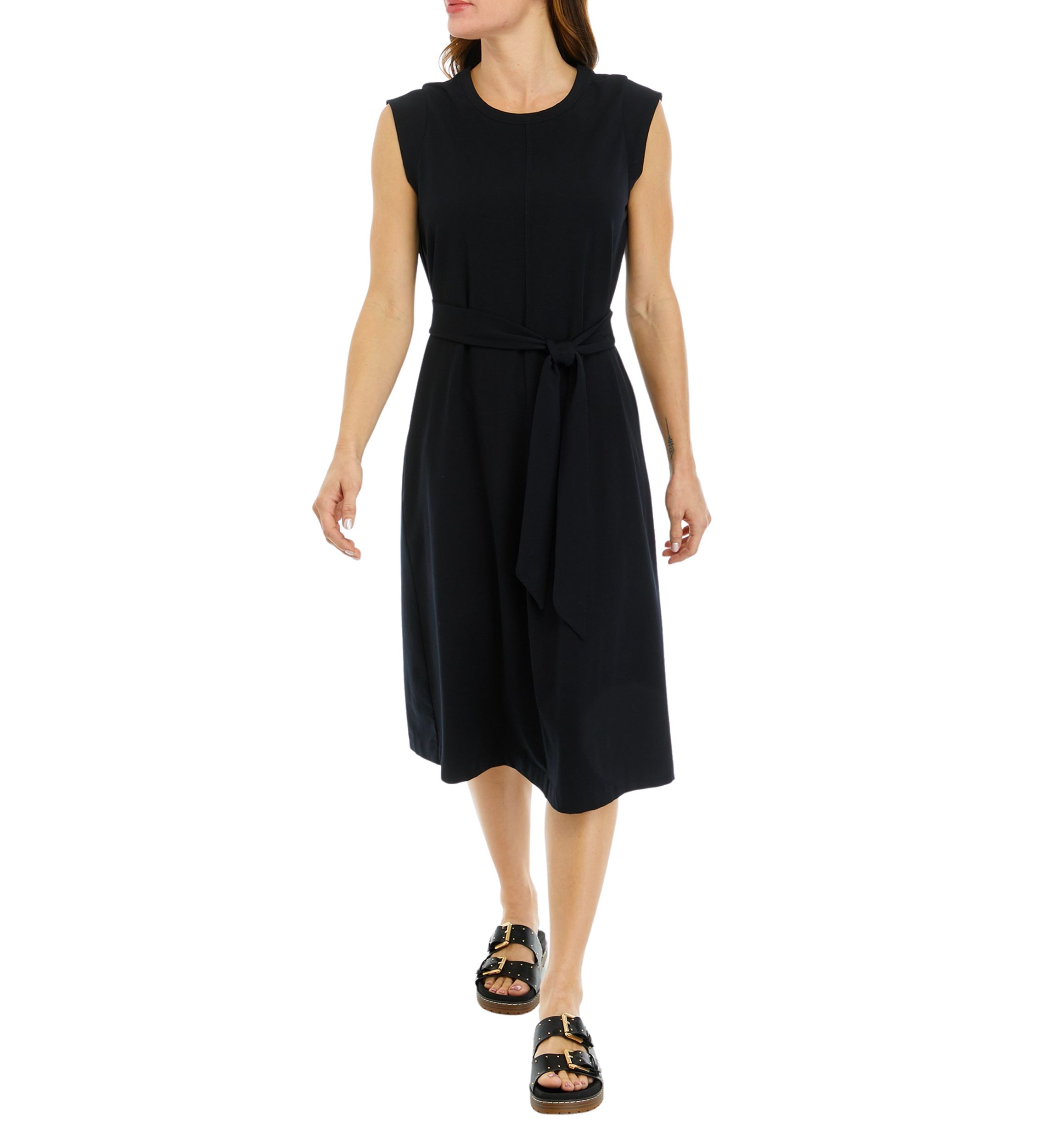 Womens Tie Waist Midi Dress