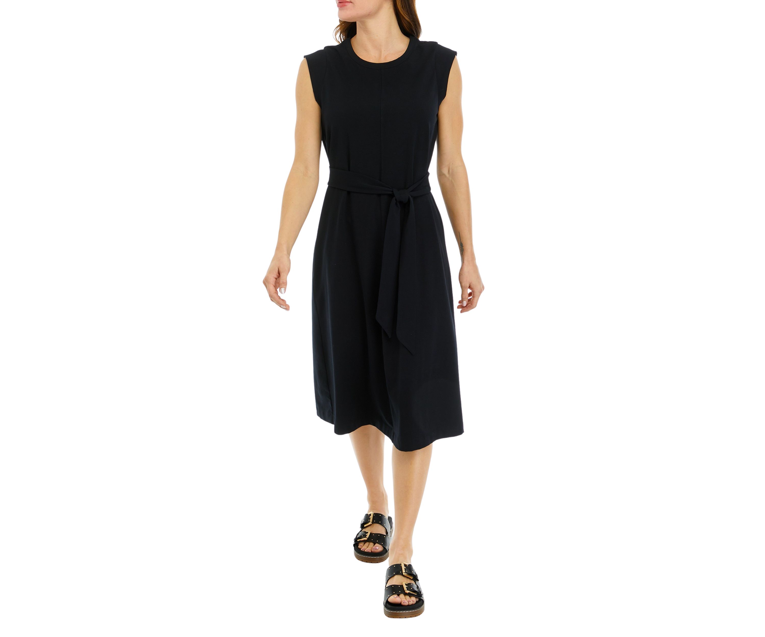 Womens Tie Waist Midi Dress