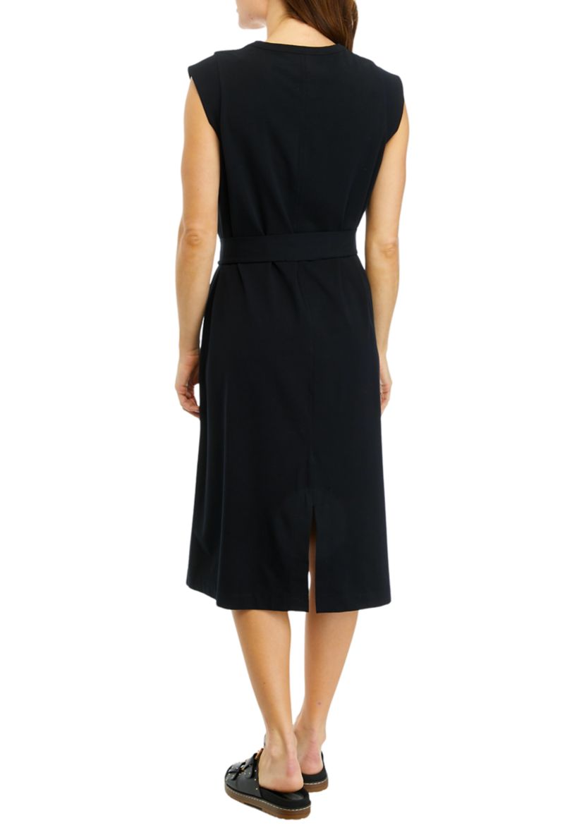 Womens Tie Waist Midi Dress
