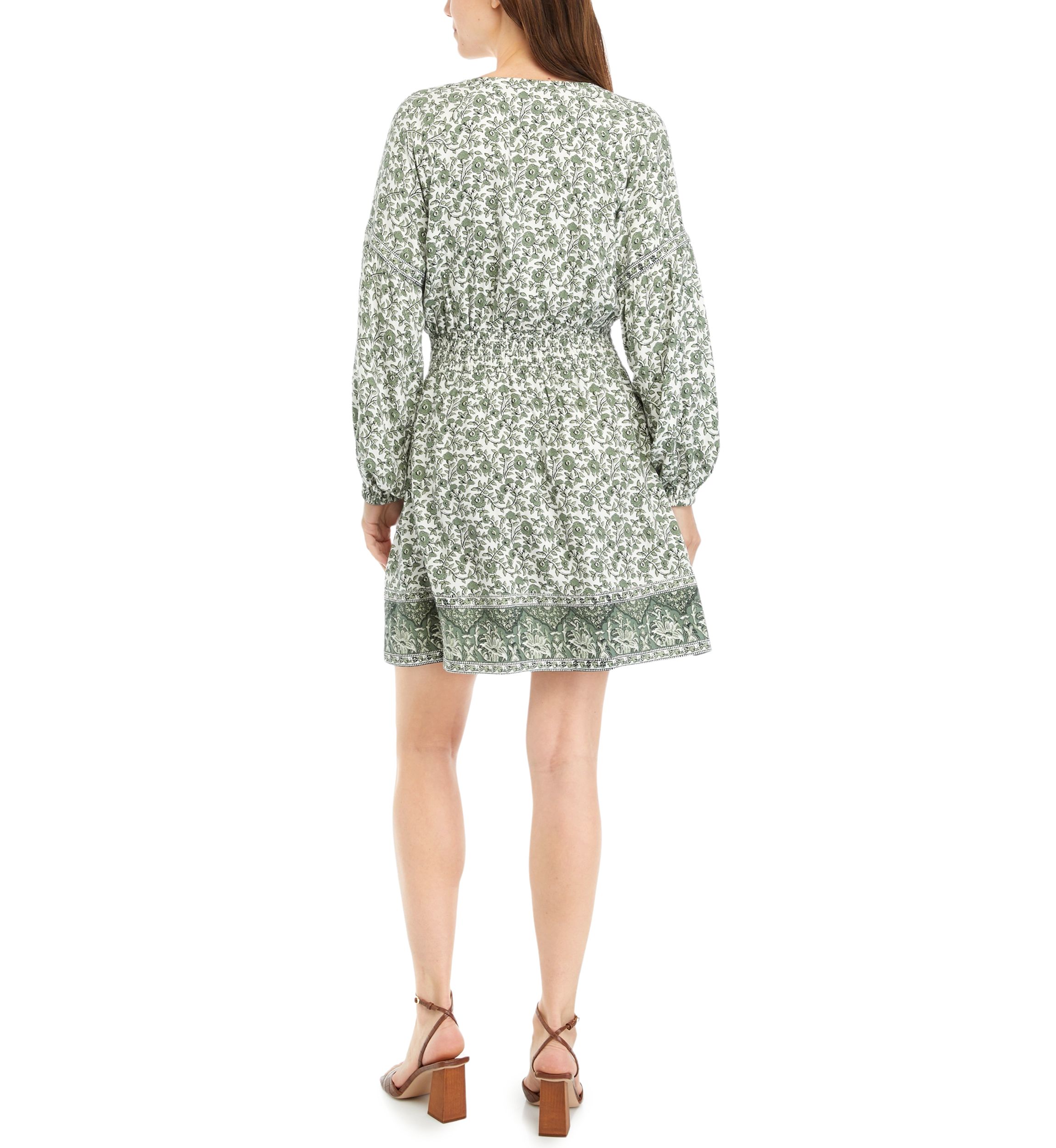Womens Smocked Waist Midi Dress