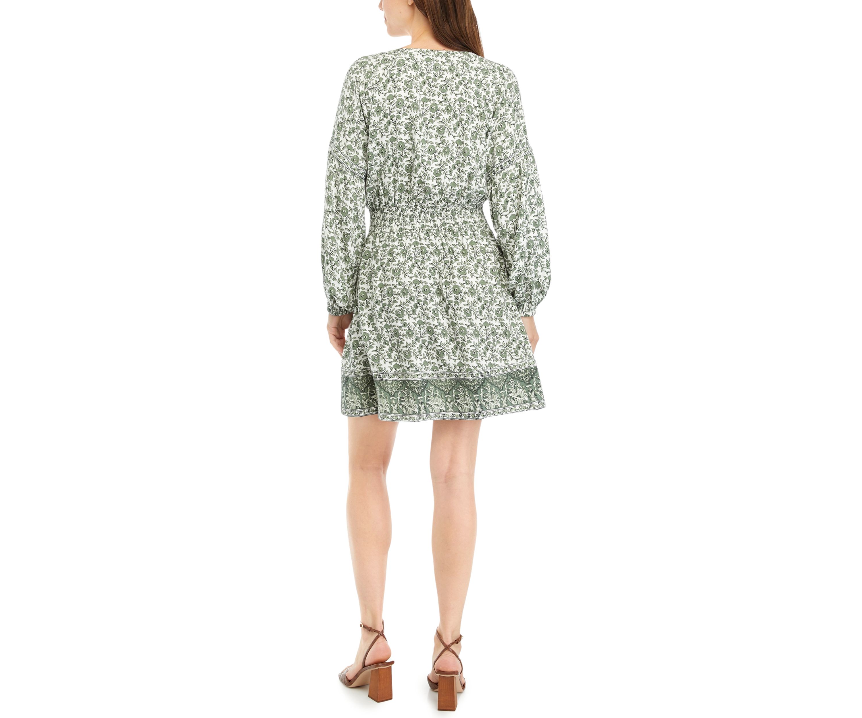 Womens Smocked Waist Midi Dress