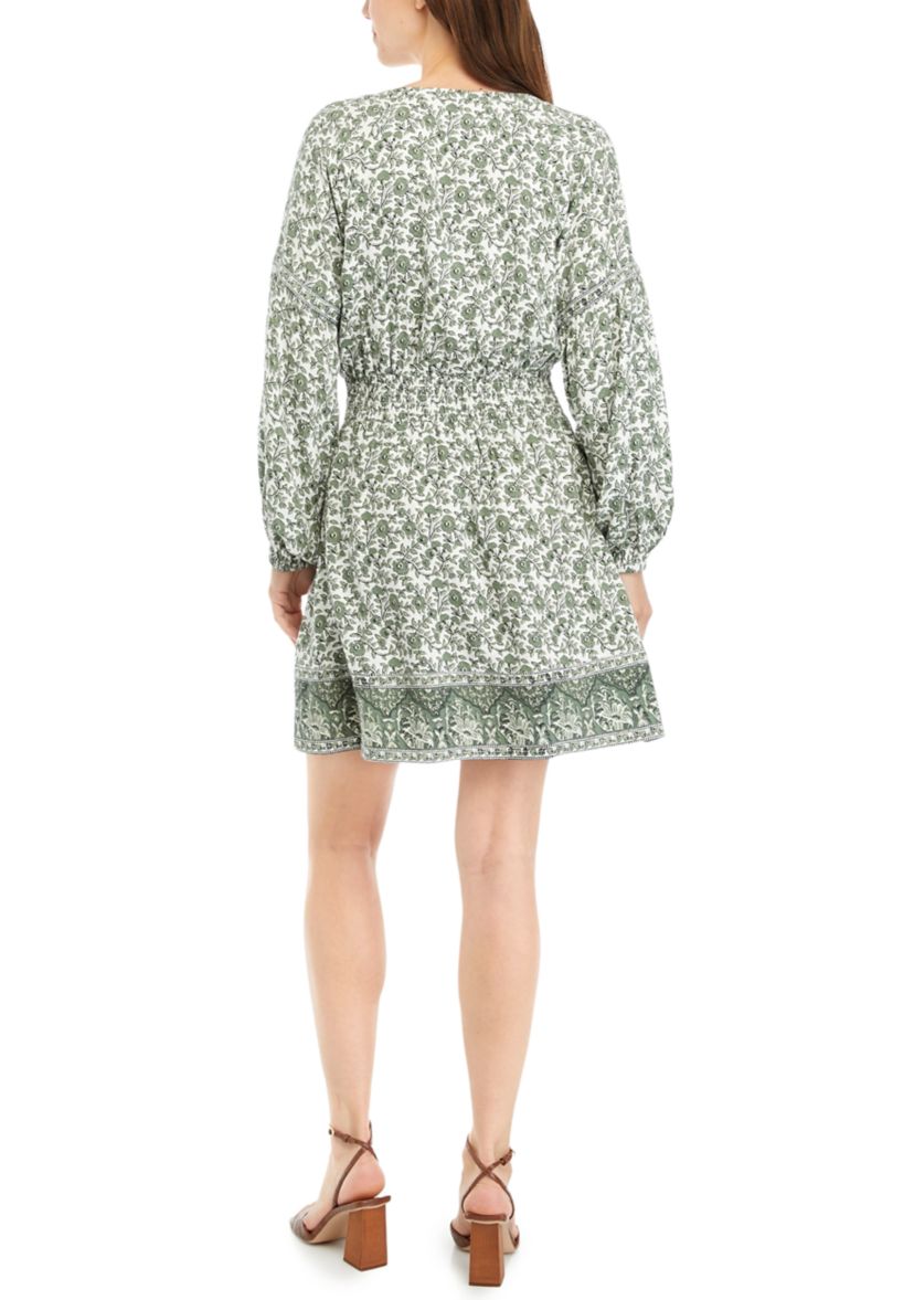 Womens Smocked Waist Midi Dress