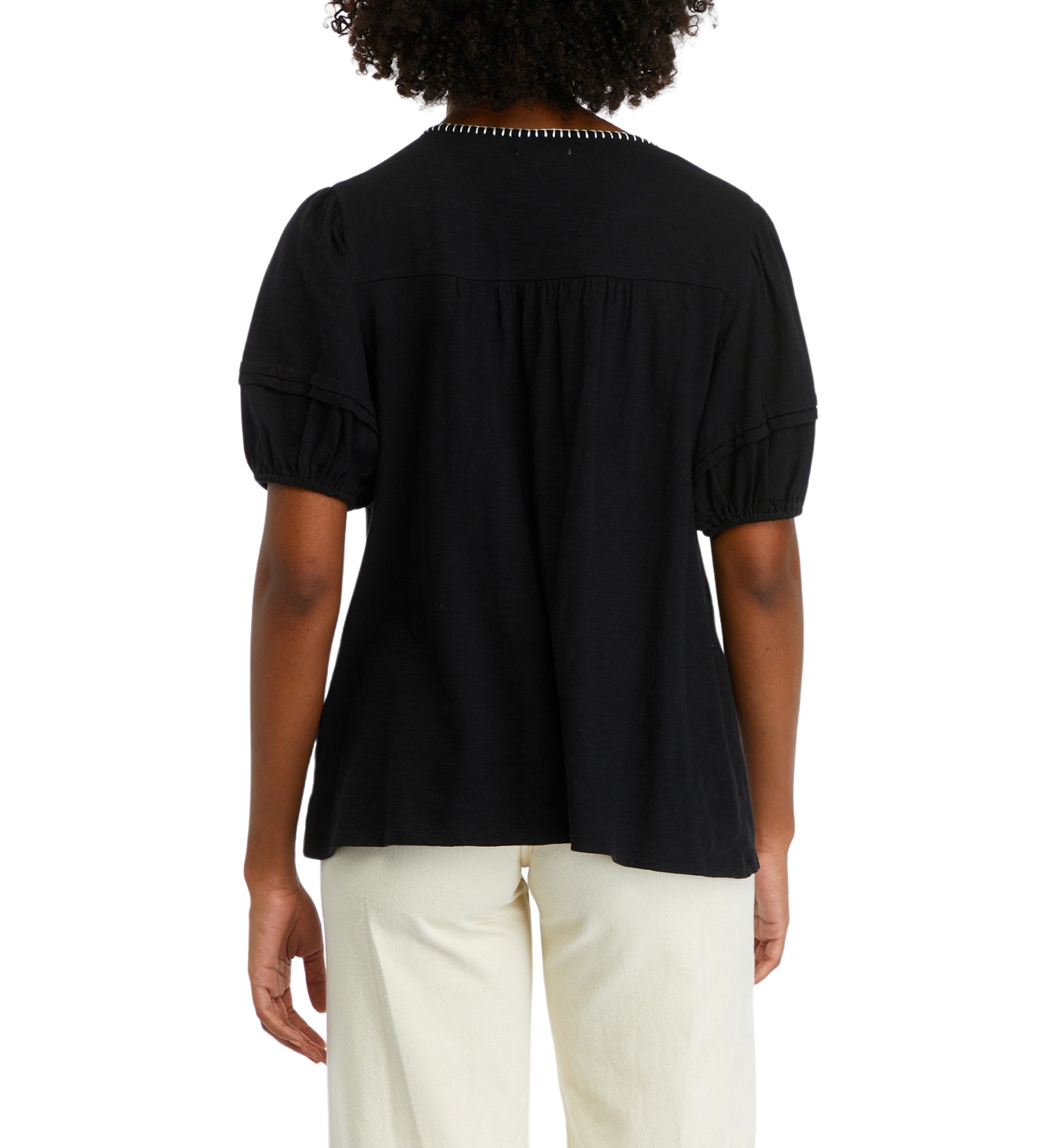 Womens Printed Peasant Top