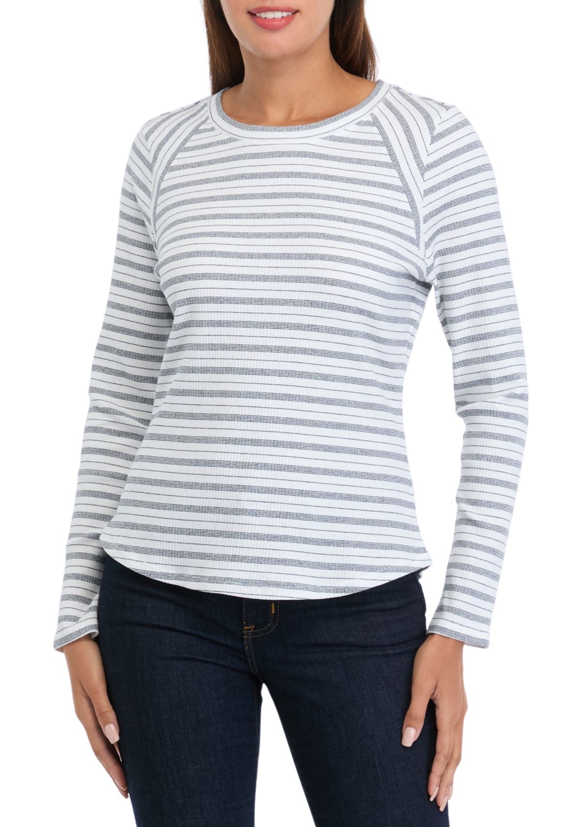 Womens Long Sleeve Ribbed Top