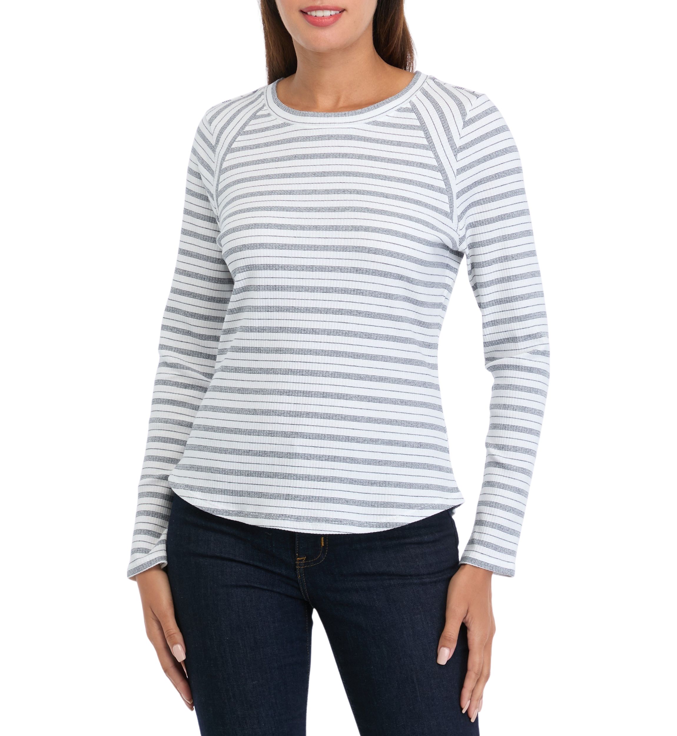 Womens Long Sleeve Ribbed Top