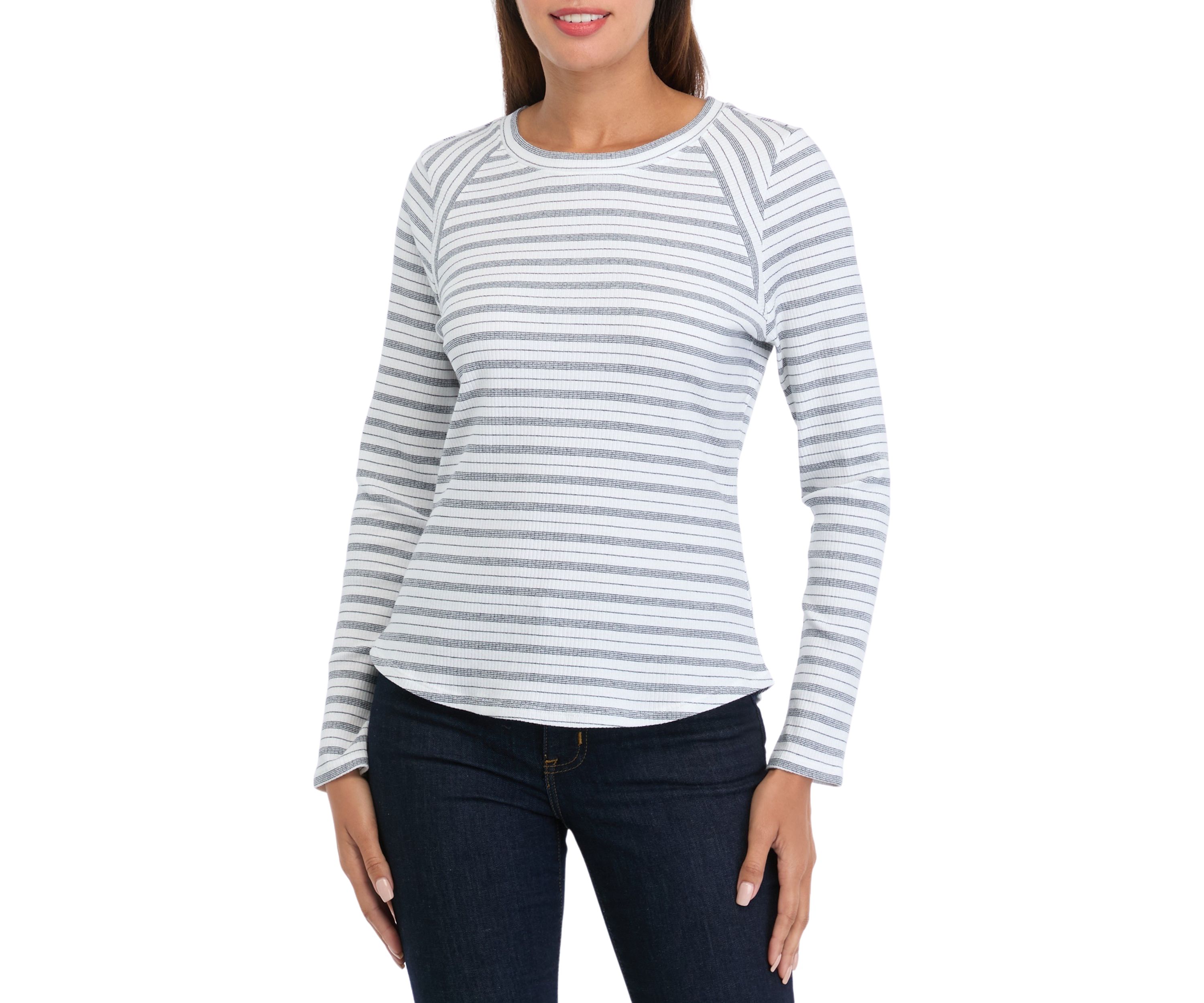 Womens Long Sleeve Ribbed Top