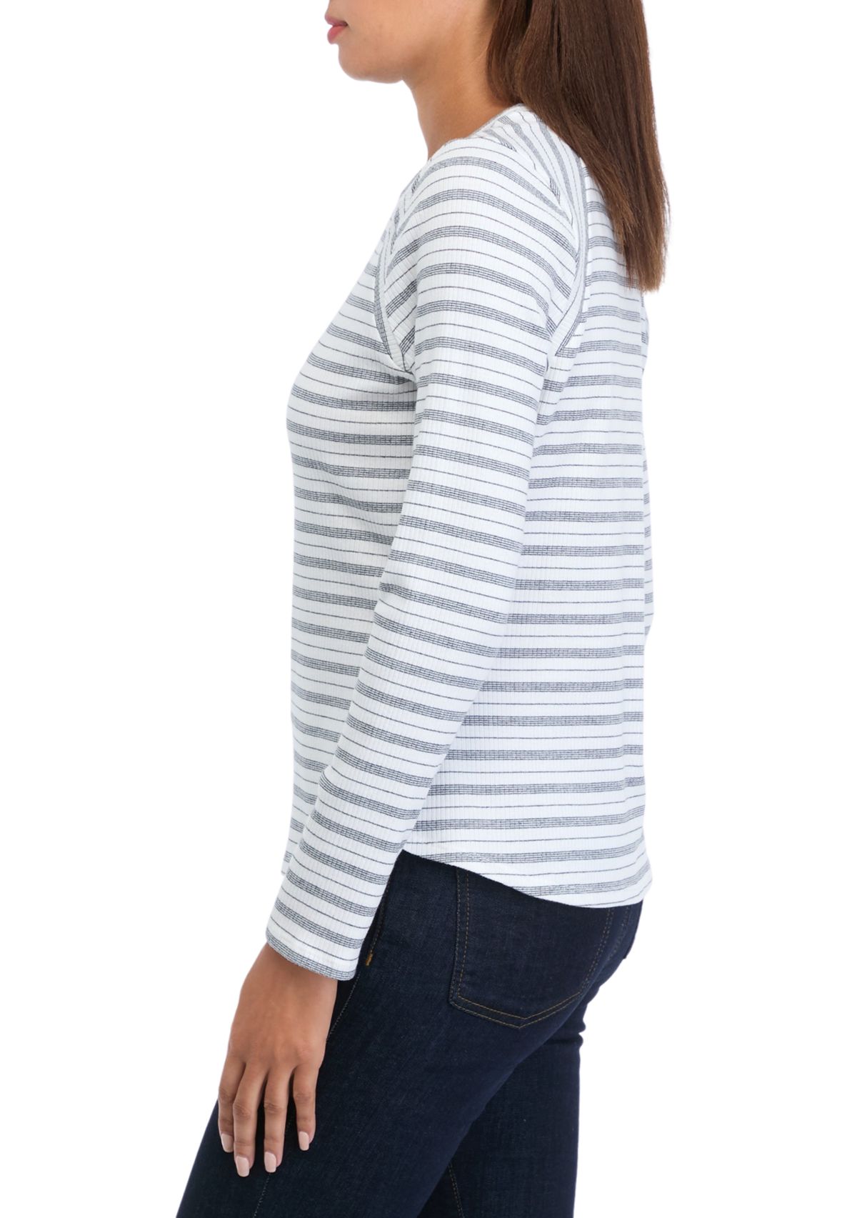 Womens Long Sleeve Ribbed Top