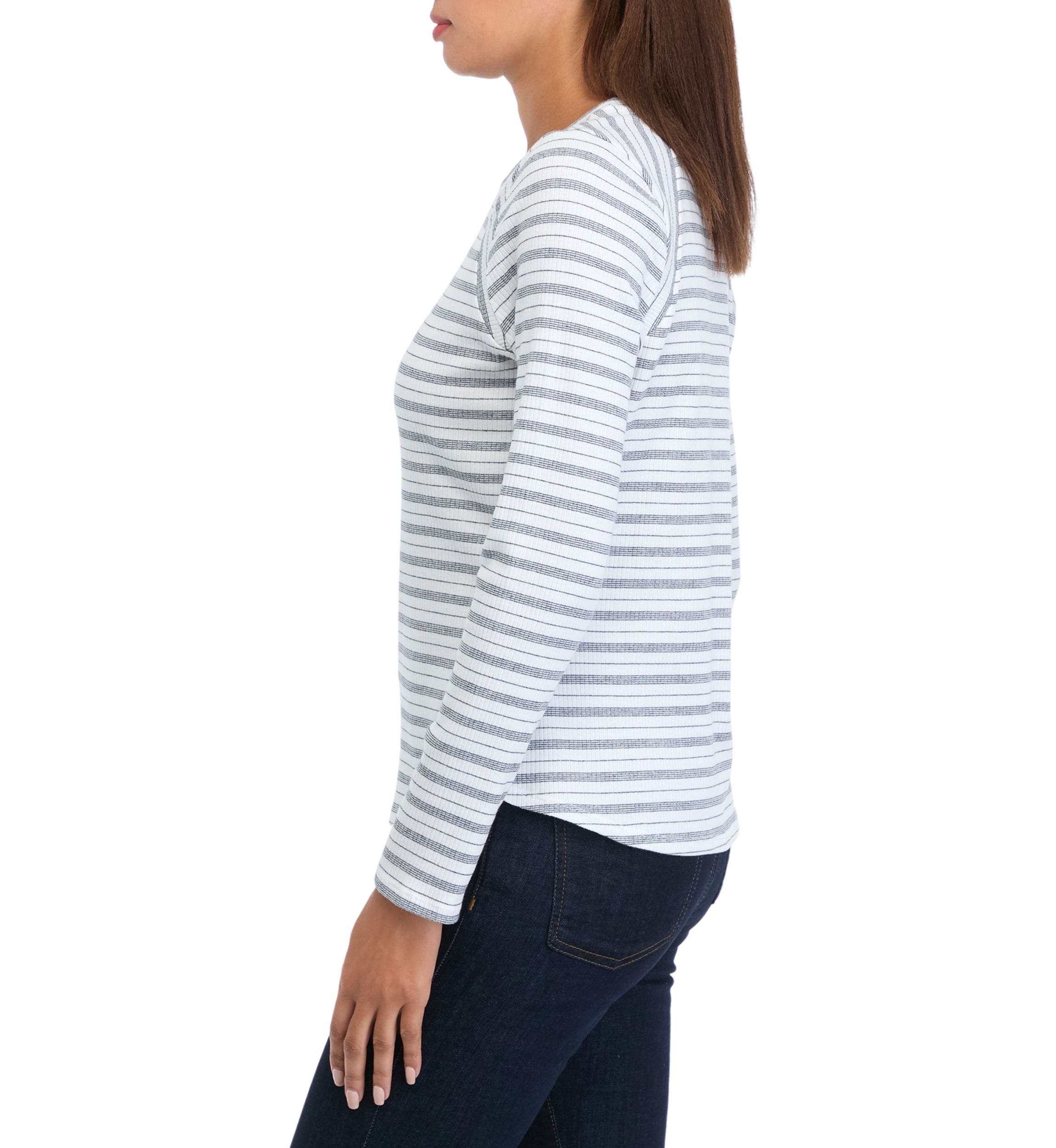 Womens Long Sleeve Ribbed Top