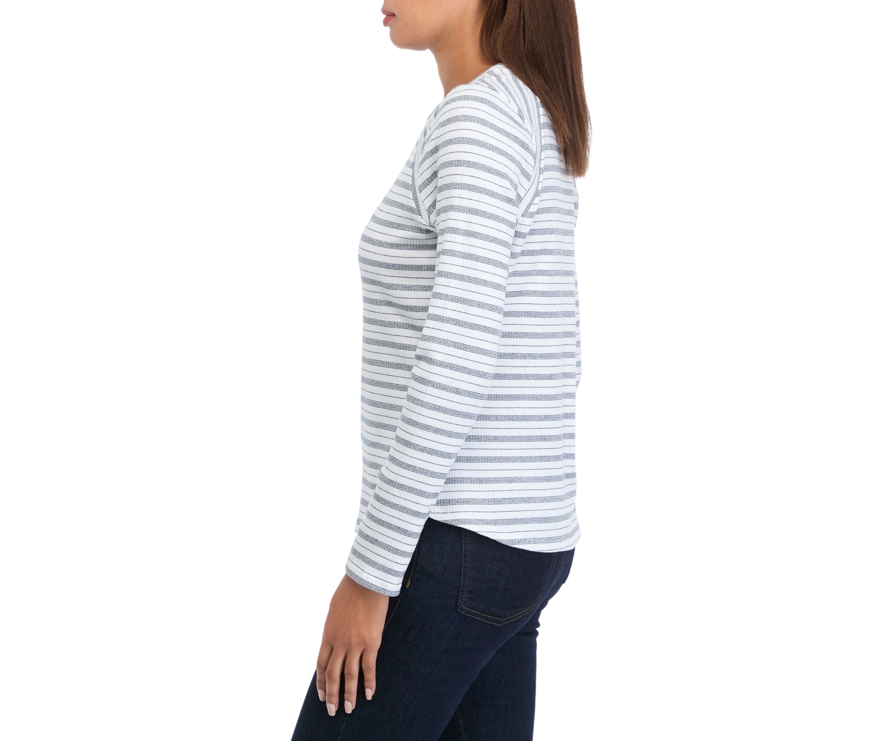 Womens Long Sleeve Ribbed Top