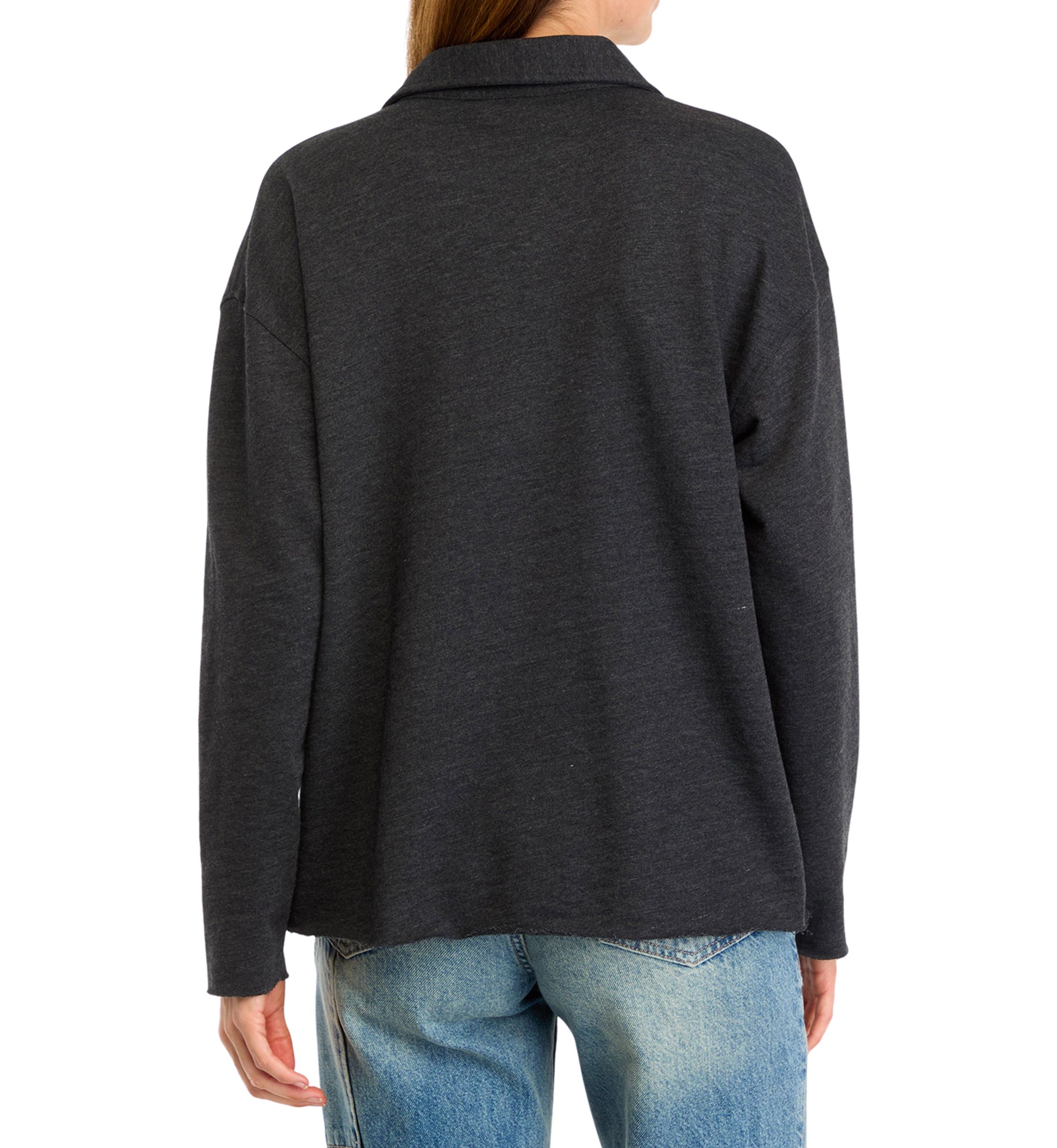Womens Johnny Collar Pullover Top