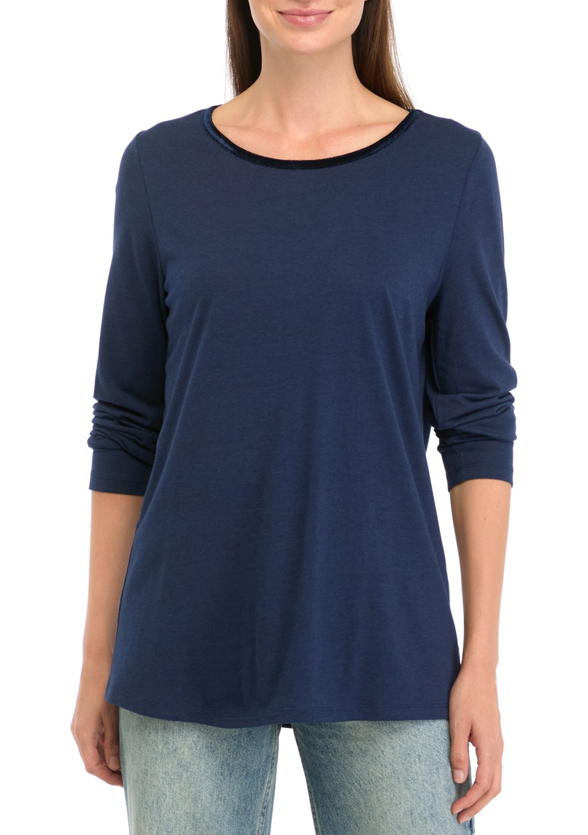 Womens Velvet Trim Top