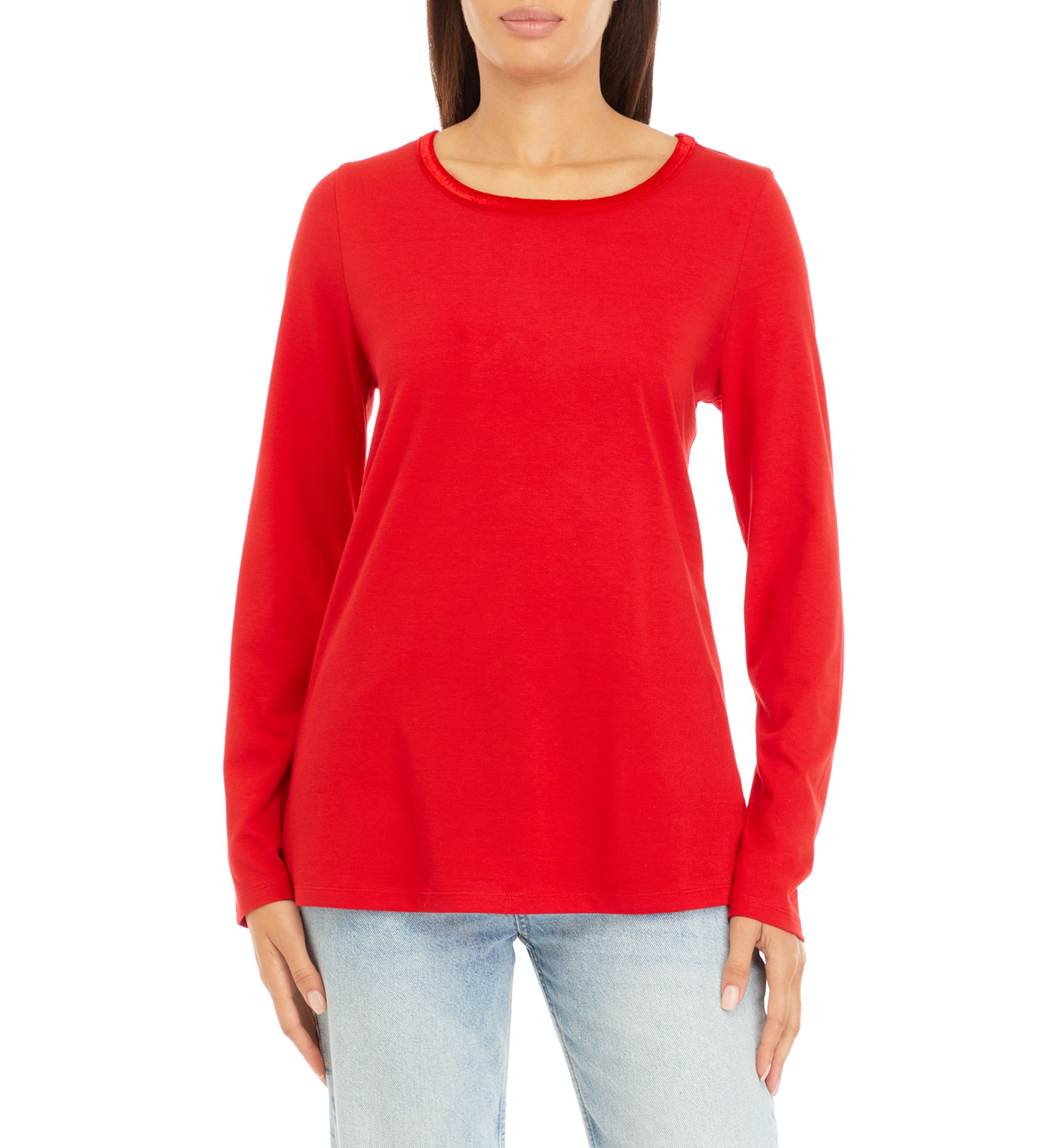 Womens Velvet Trim Top
