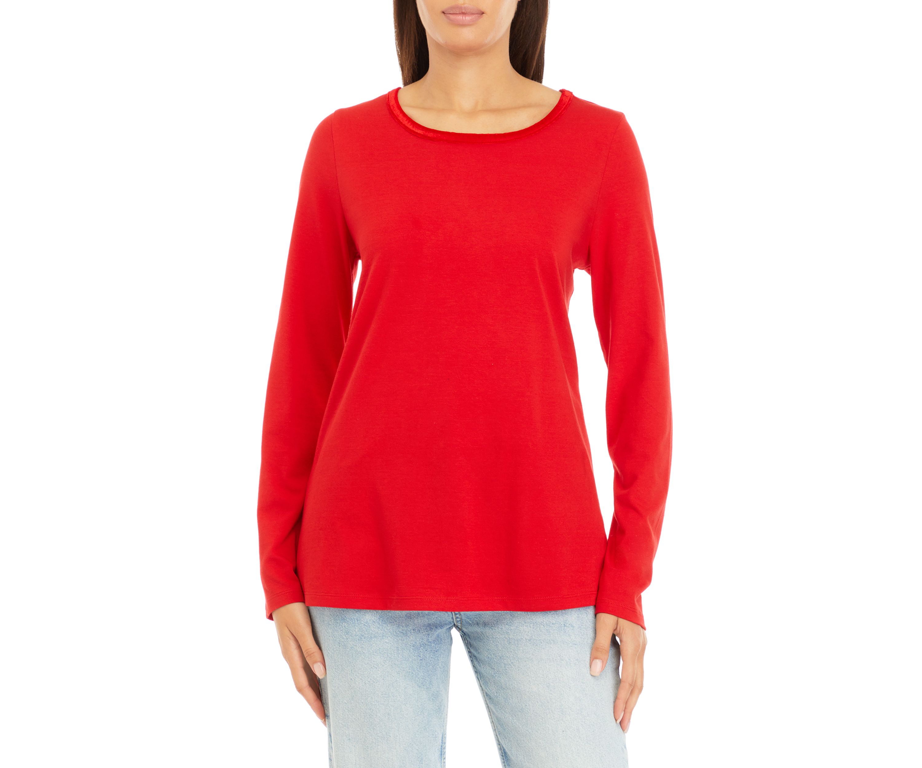 Womens Velvet Trim Top