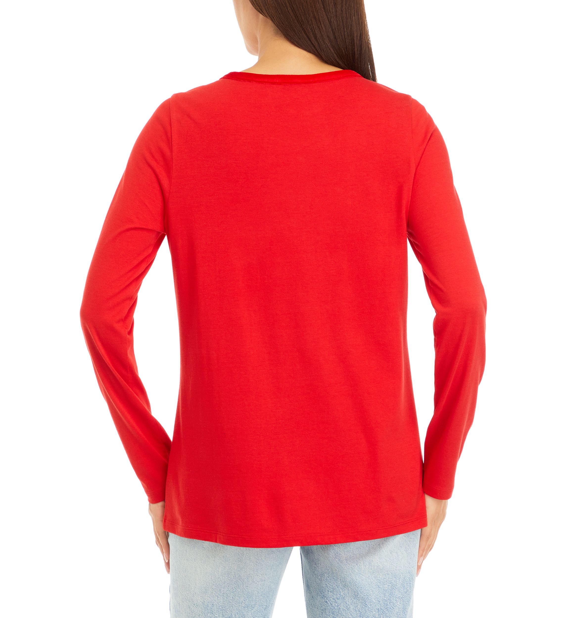 Womens Velvet Trim Top