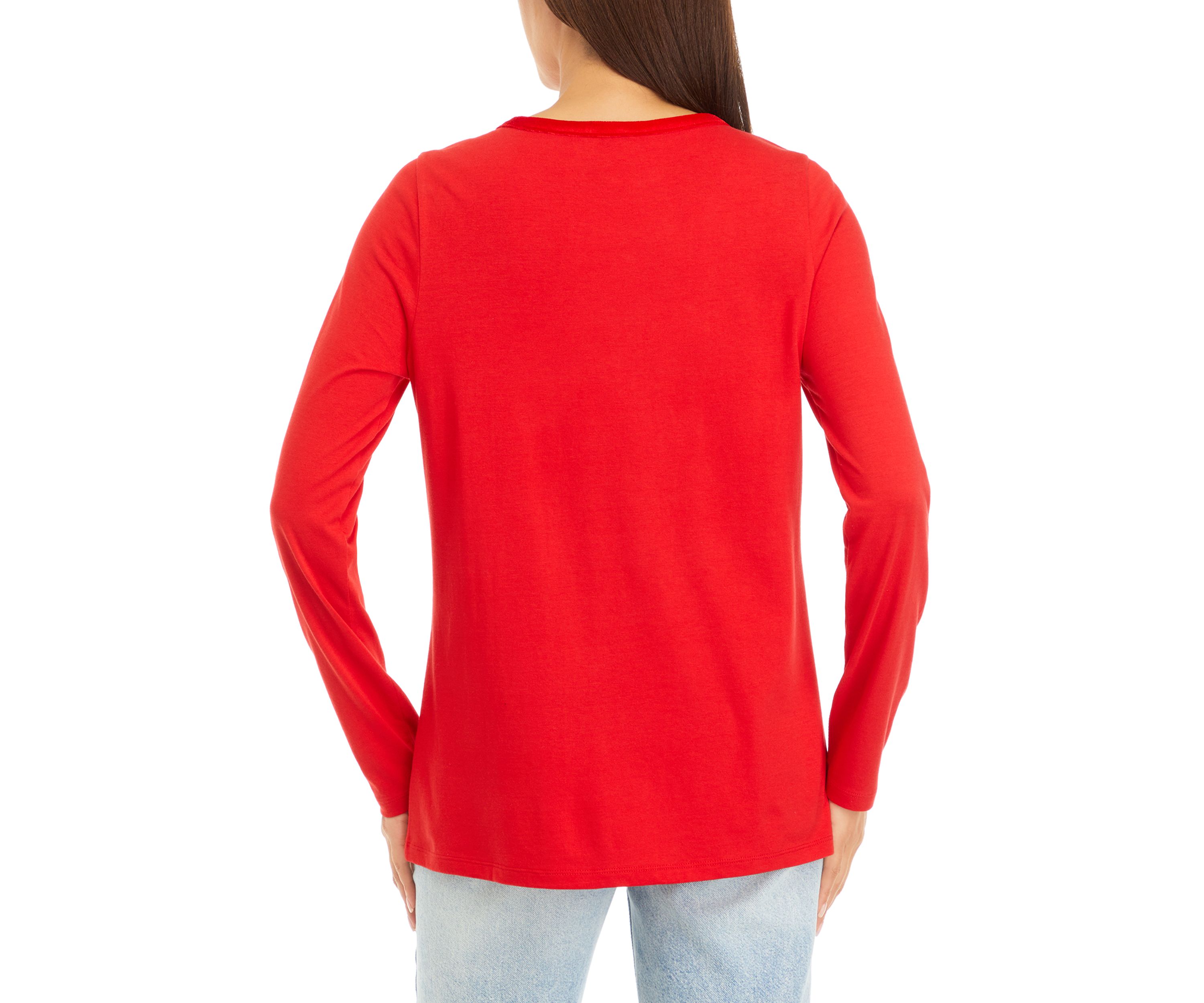 Womens Velvet Trim Top