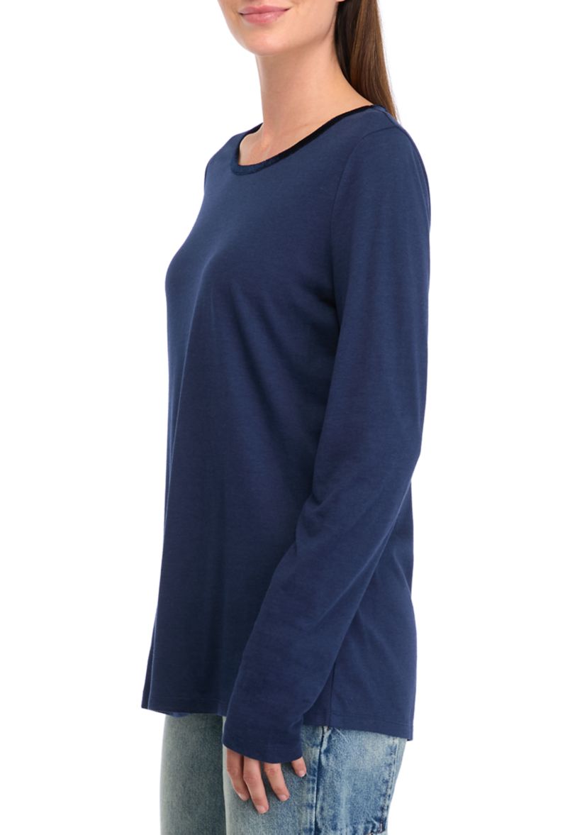 Womens Velvet Trim Top