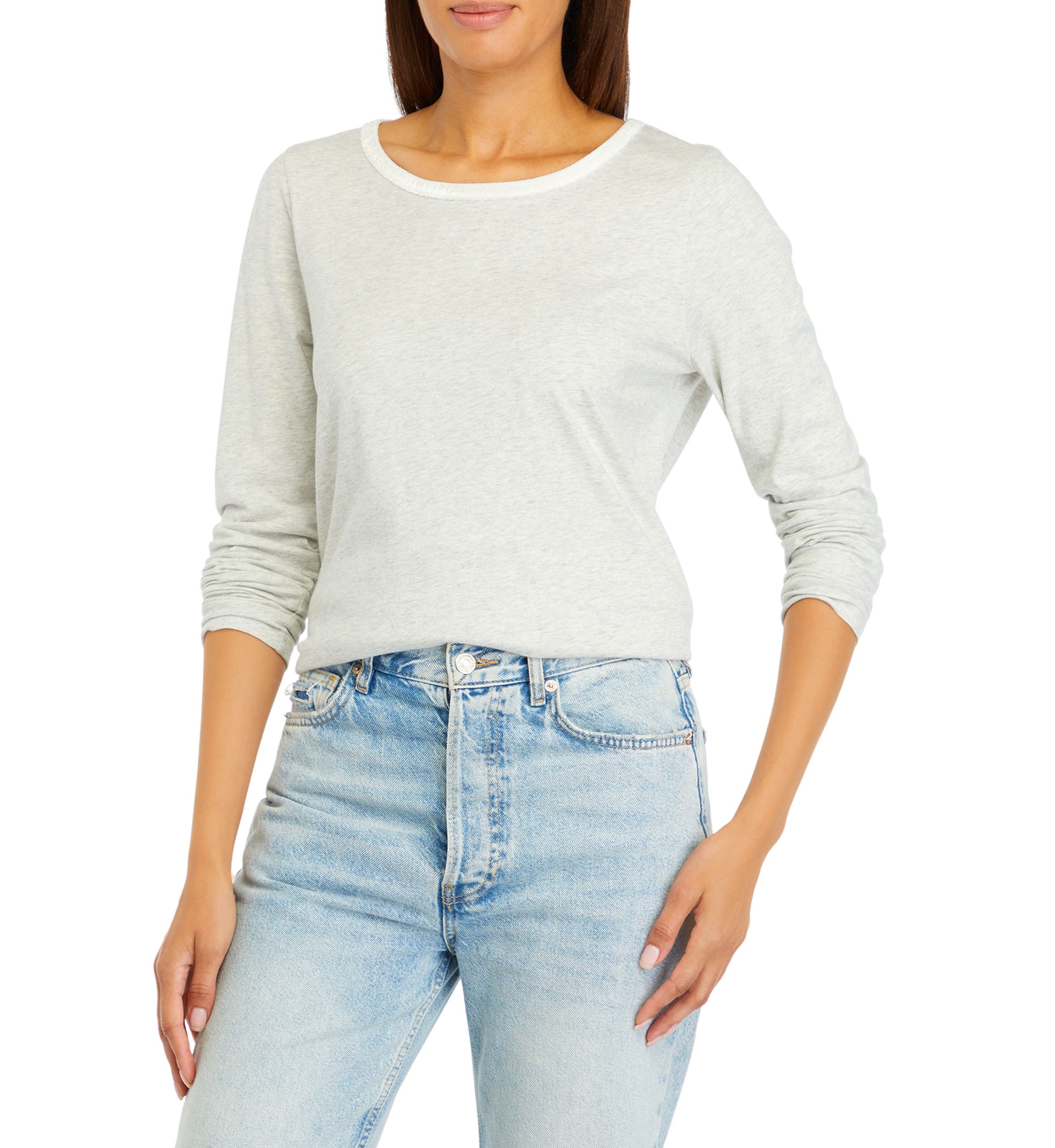 Womens Velvet Trim Heather Top